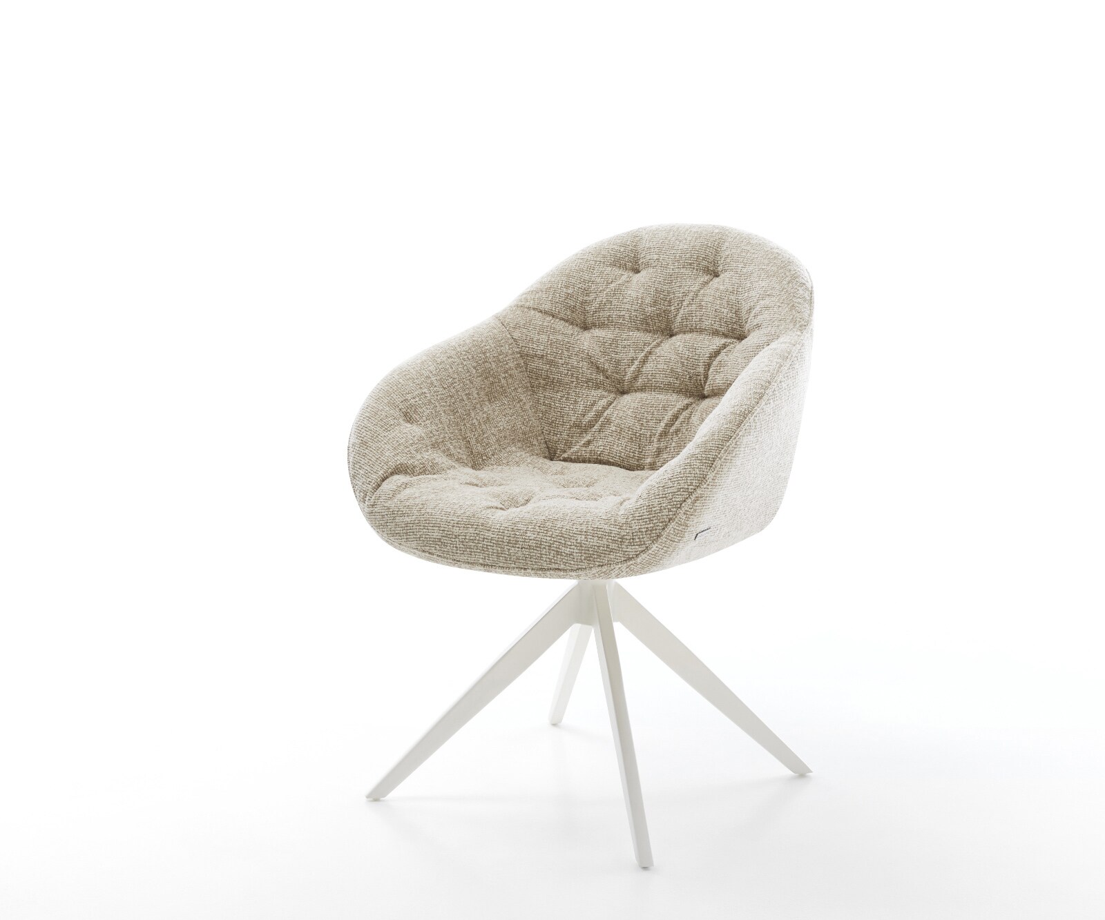 Drehstuhl Gaio-Flex Webstoff Soft Beige Kreuzgestell breit Weiß 360° drehbar Wippfunktion 1