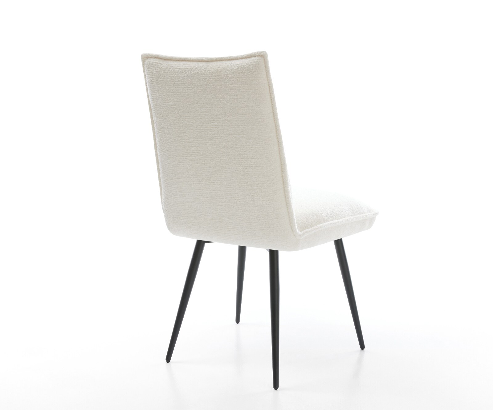 Chaise-de-salle-à-manger Lelio-Flex bouclé doux beige 4 pieds coniques noir resorts ensachés 5