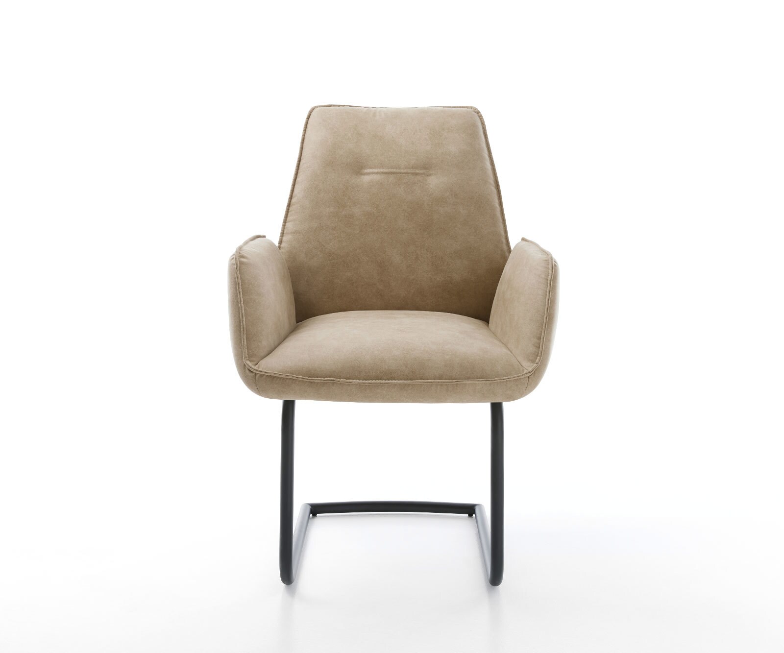 Cantilever Zoa-Flex microvelours beige vintage pied cantilever rond noir ressorts ensachés 2