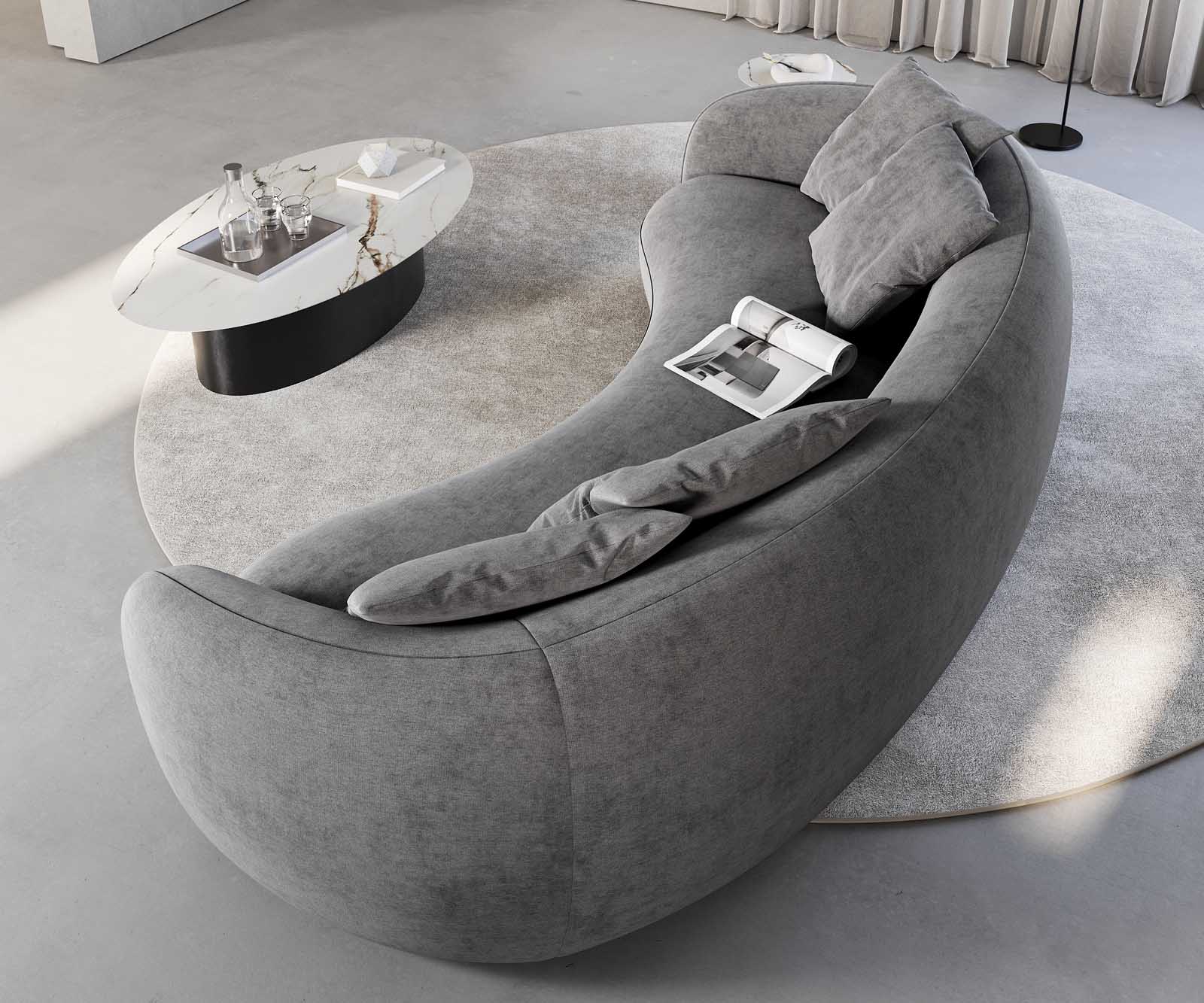 3-Sitzer Larna 260x120 cm Mikrofaser Grau 4 3-Sitzer Larna 260x120 cm Mikrofaser Grau 4