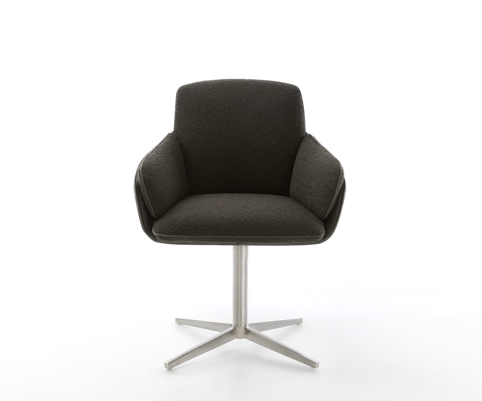 Drehstuhl Luan-Flex mit Armlehnen Materialmix Schwarz Fußkreuz Edelstahl 360° drehbar 1 Drehstuhl Luan-Flex mit Armlehnen Materialmix Schwarz Fußkreuz Edelstahl 360° drehbar 1