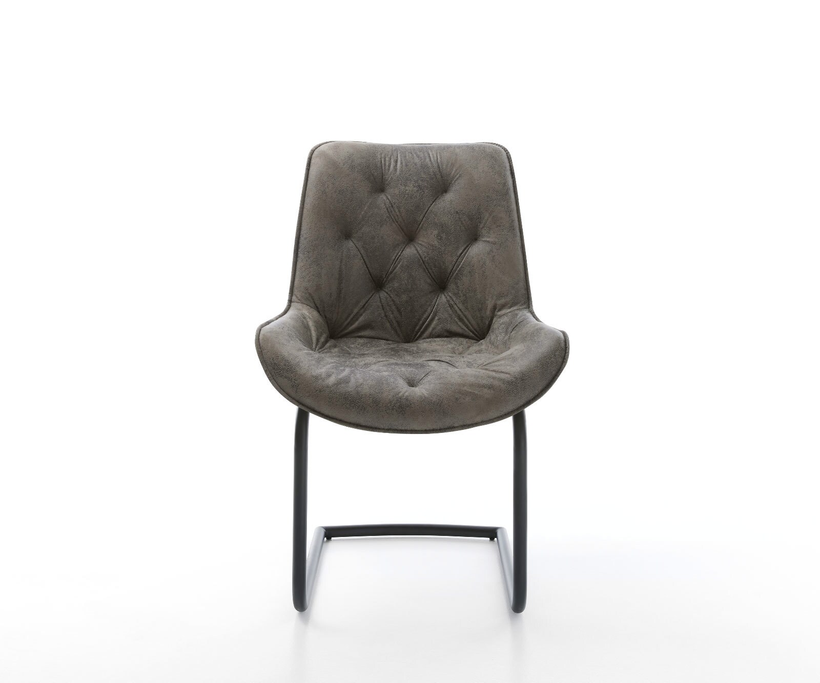 Cantilever Taimi-Flex microvelours gris antique pied cantilever rond noir 2