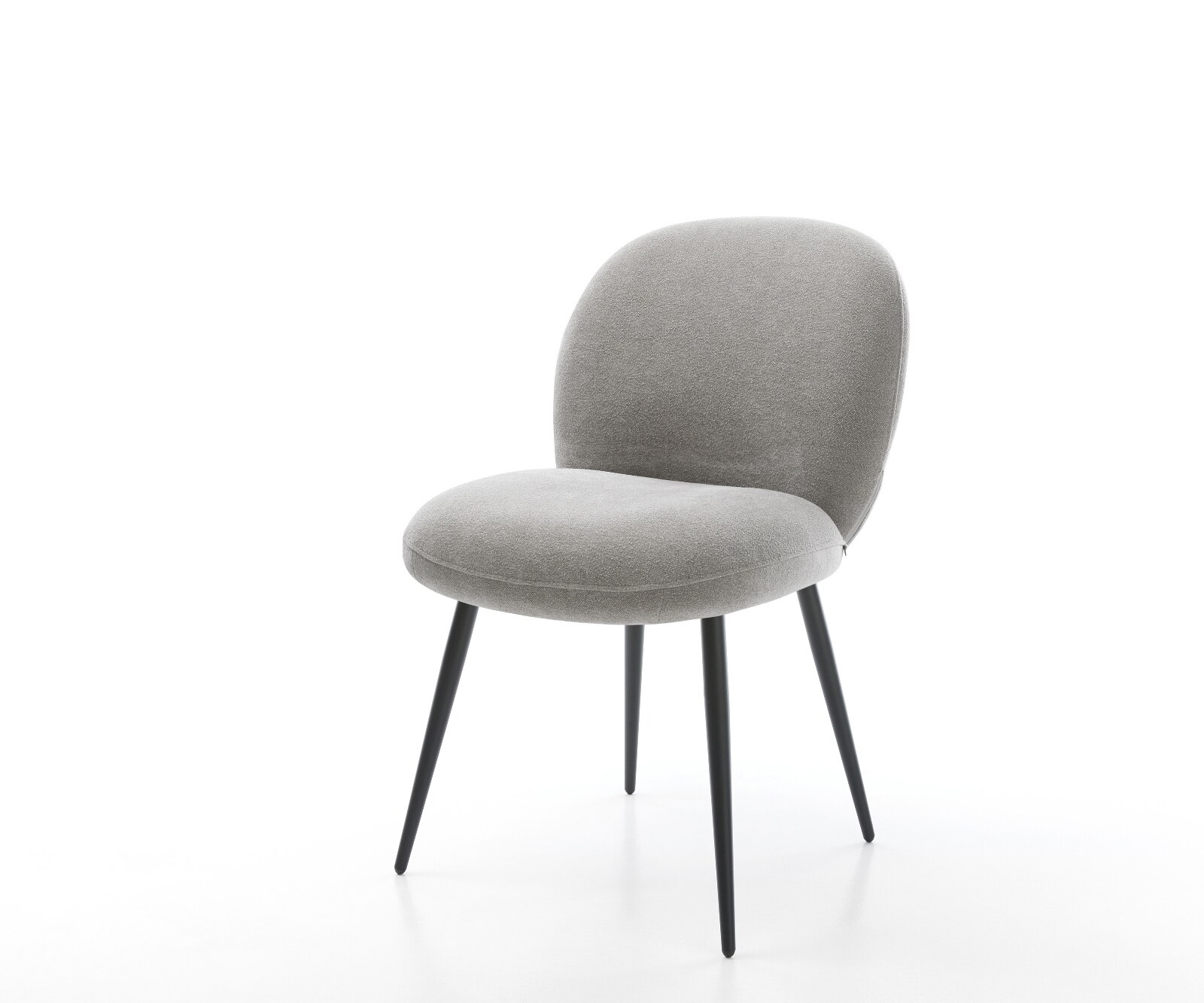 Esszimmerstuhl Nube-Flex Strukturstoff Soft Grau 4-Fuß konisch Schwarz Taschenfederkern