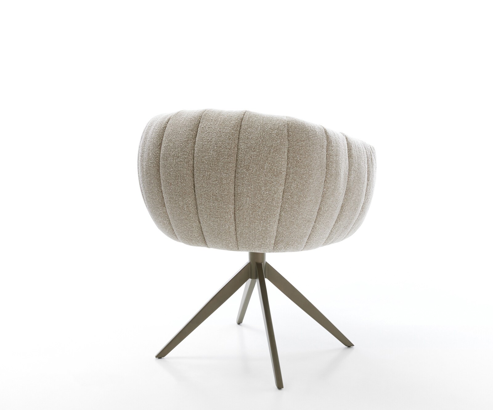 Chaise-pivotante Jada-Flex tissu tissé doux beige pied croisé large aspect titane pivotement sur 360° fonction bascule ressorts ensachés 5