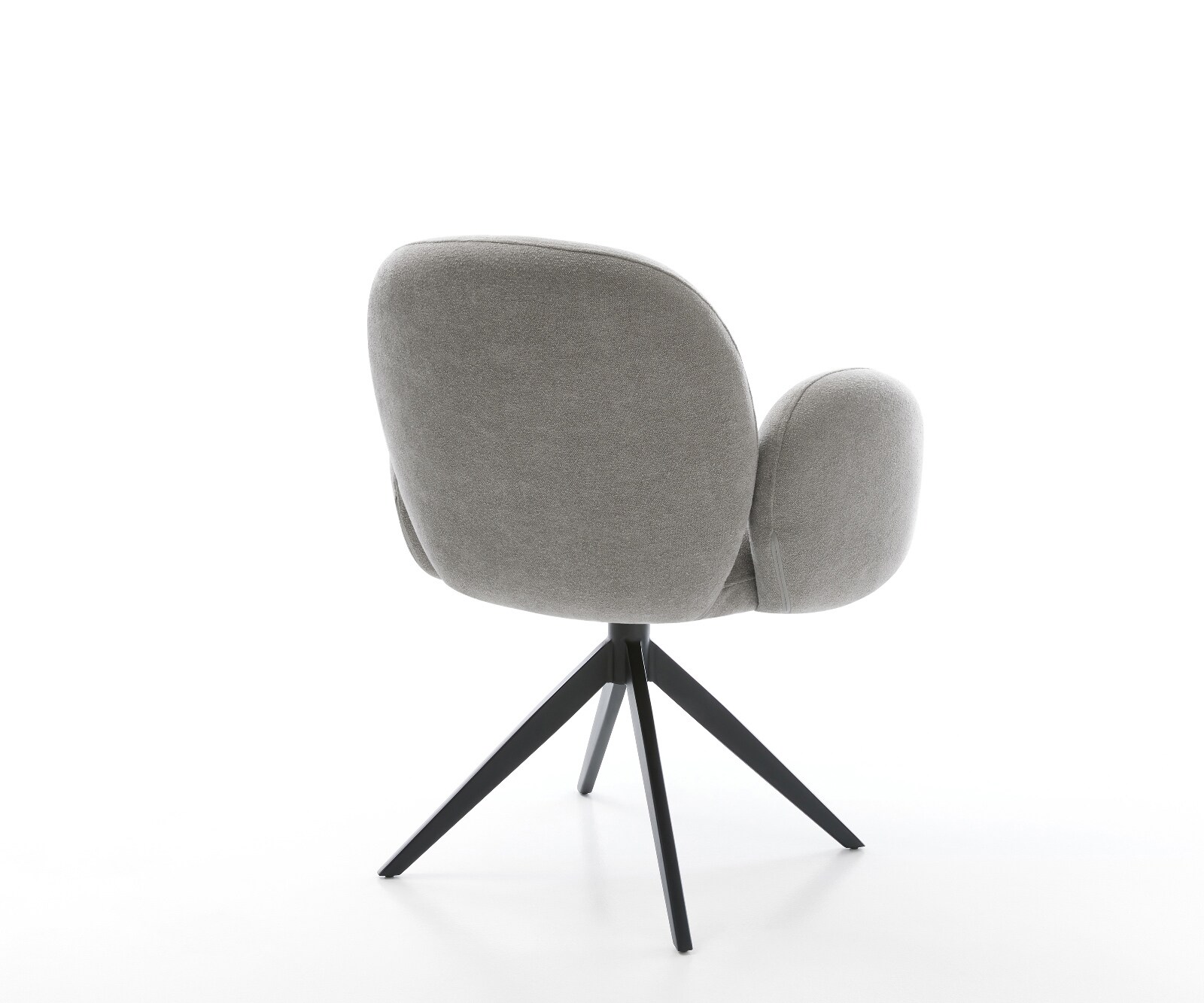 Chaise-pivotante Nube-Flex avec accoudoirs tissu structuré doux gris pied croisé large noir pivotement sur 360° fonction bascule resorts ensachés 4