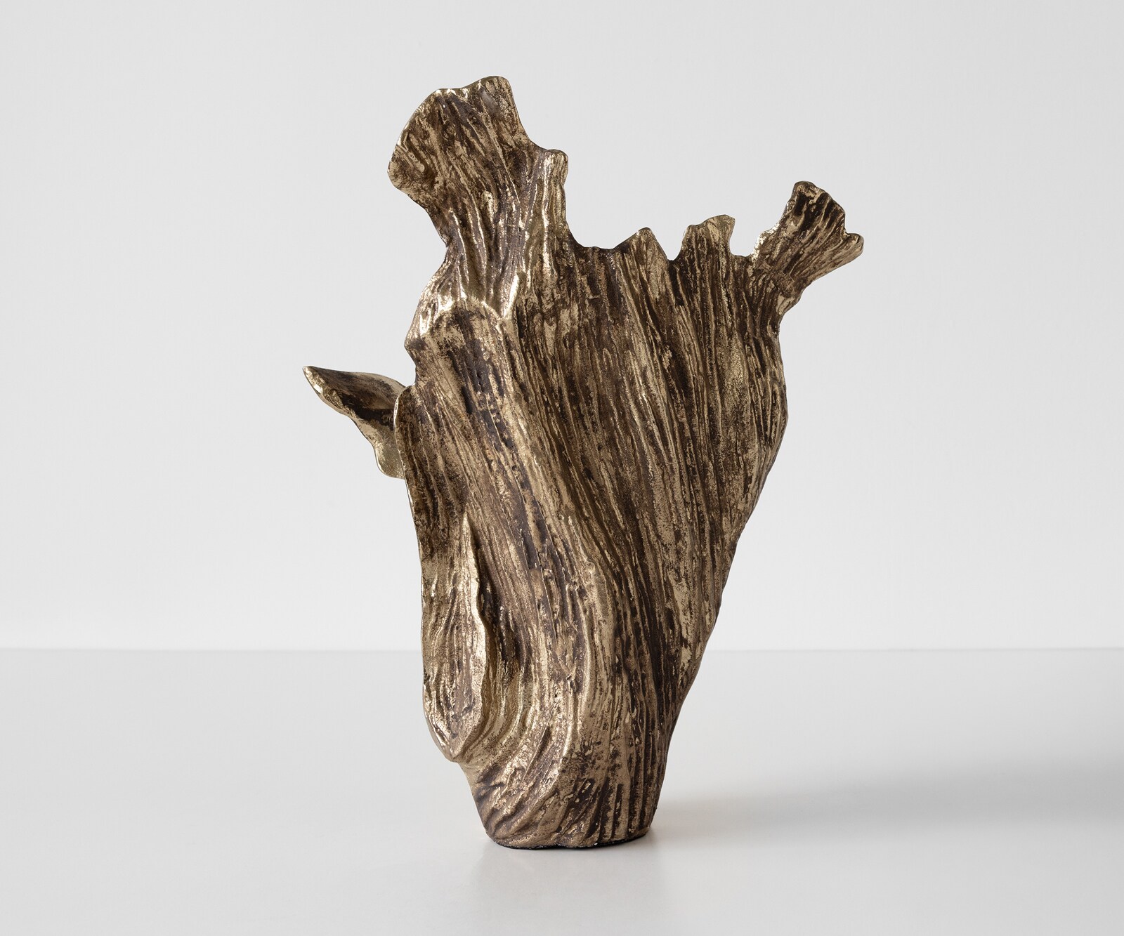Vase Corallo l37 x P18 x H48 cm Aluminium Oro Antico Fait main 1