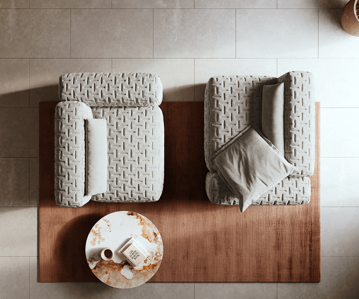 Bigsofa Freestyle 280x110 cm Tissu structuré doux Gris matelassé 6