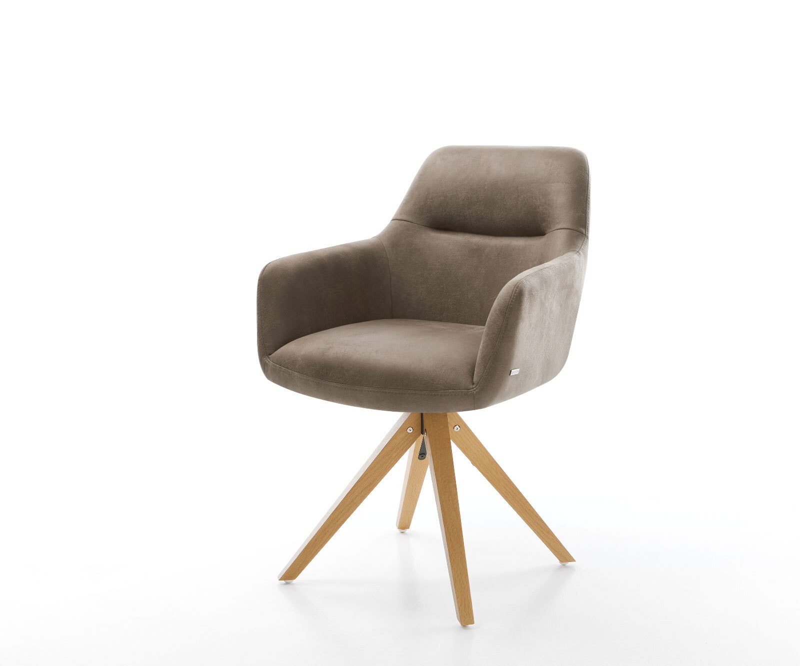 Chaise-pivotante Pejo-Flex taupe vintage cadre en bois angulaire pivote sur 180°