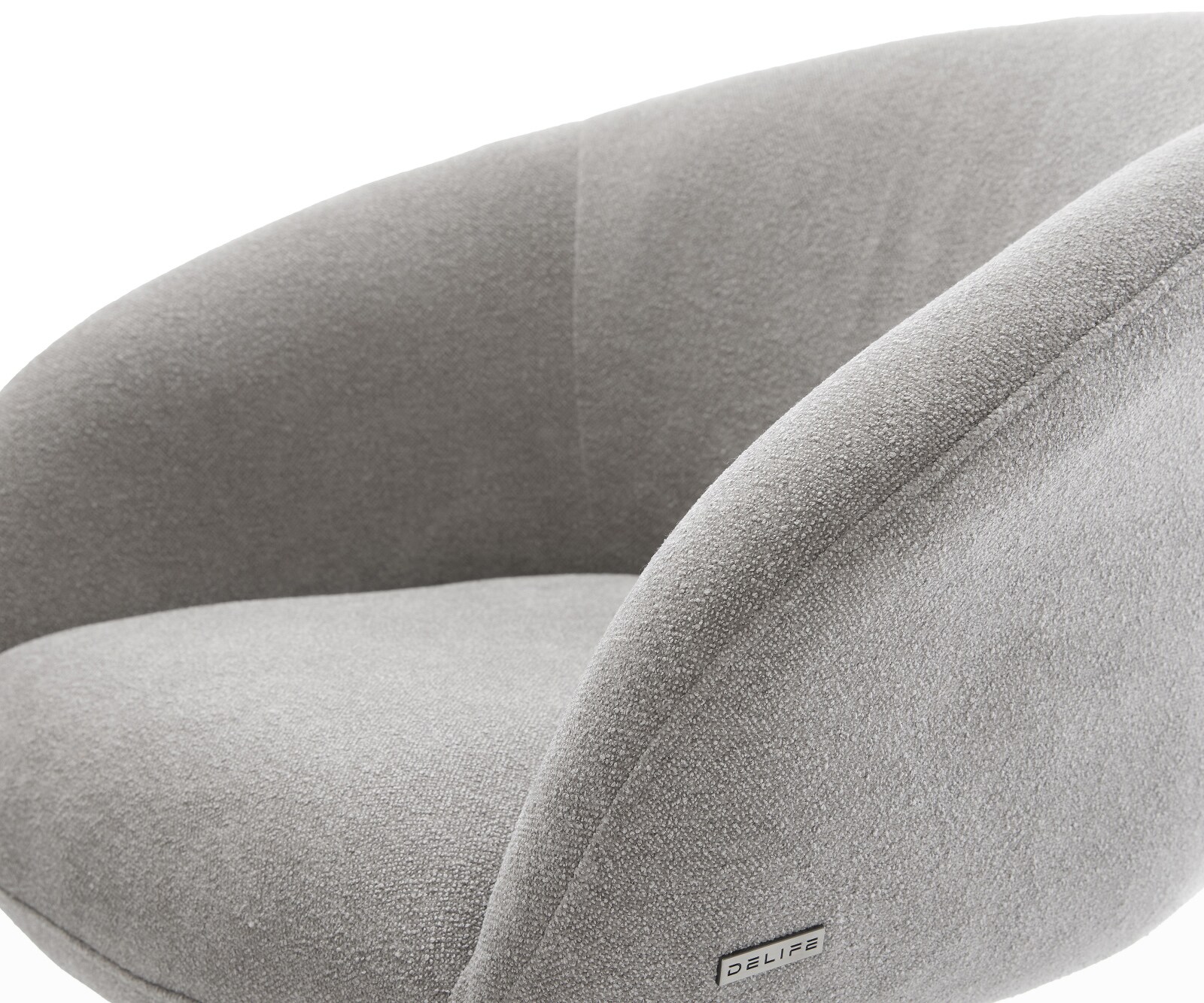 Chaise-pivotante Vinka-Flex avec accoudoirs tissu structuré doux gris pied croisé large grafiete pivotement sur 360° fonction bascule resorts ensachés 3