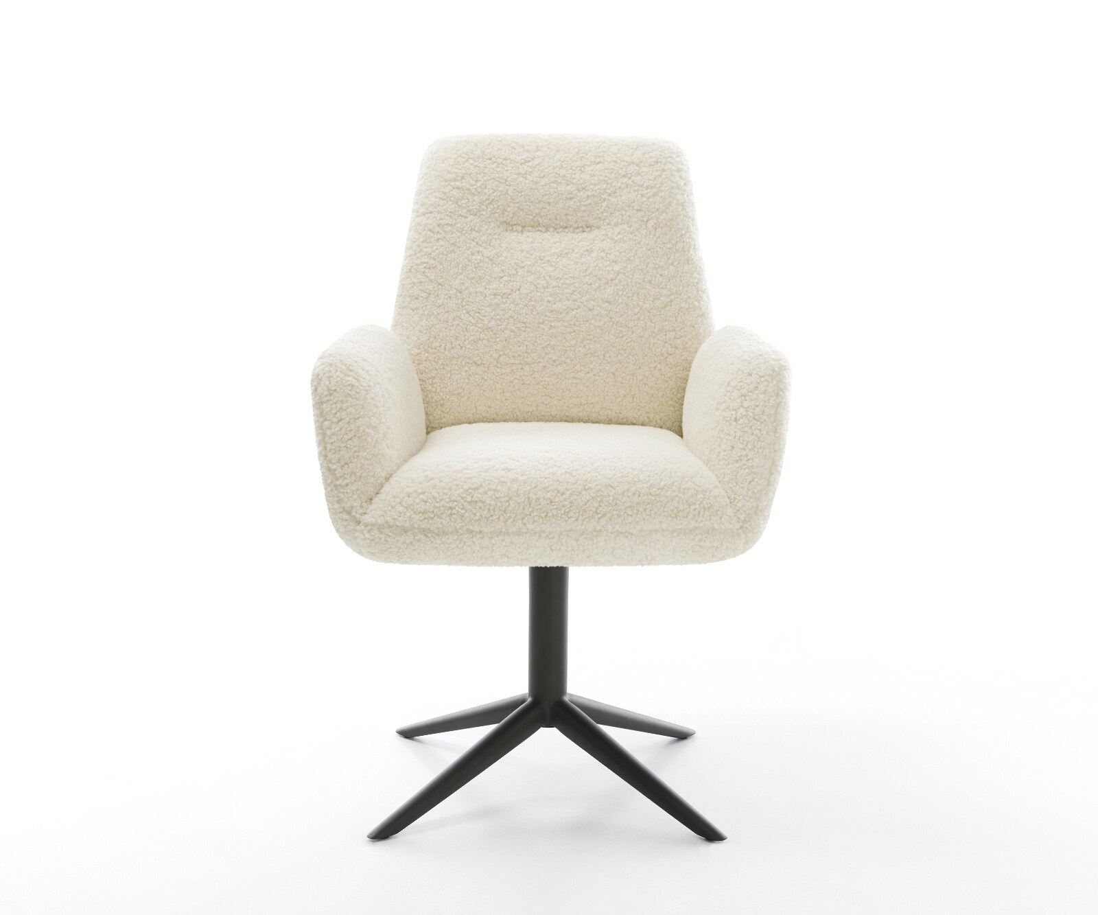 Chaise-pivotante Zoa-Flex tissu teddy beige pied de chaise 4 branches noir pivotement sur 360° fonction bascule resorts ensachés 1