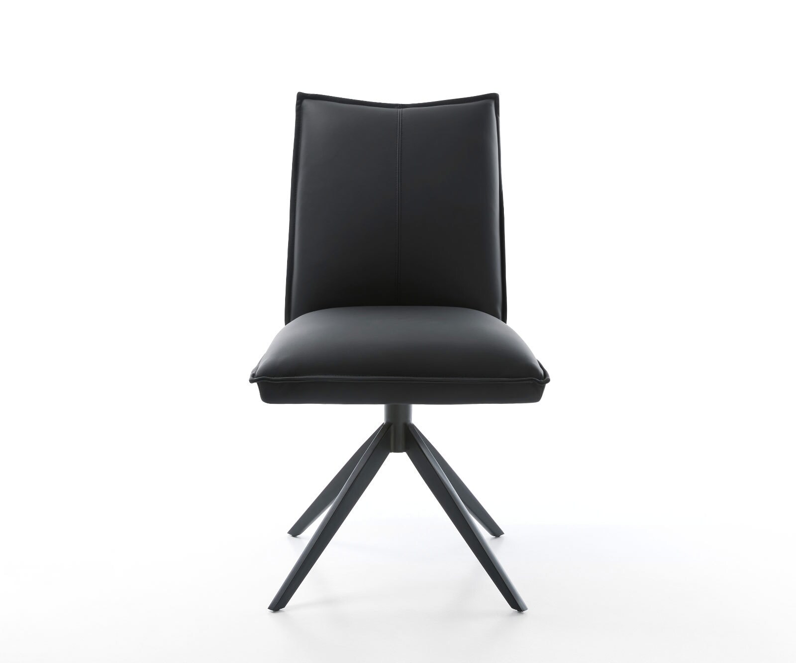 Chaise-pivotante Lelio-Flex cuir de vache noir pied croisé large noir pivotement sur 360° fonction bascule ressorts ensachés 1