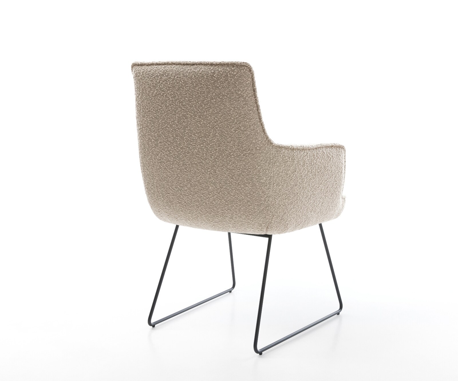Chaise-de-salle-à-manger Heira-Flex avec accoudoirs bouclé boue pied trapèze noir ressorts ensachés 4