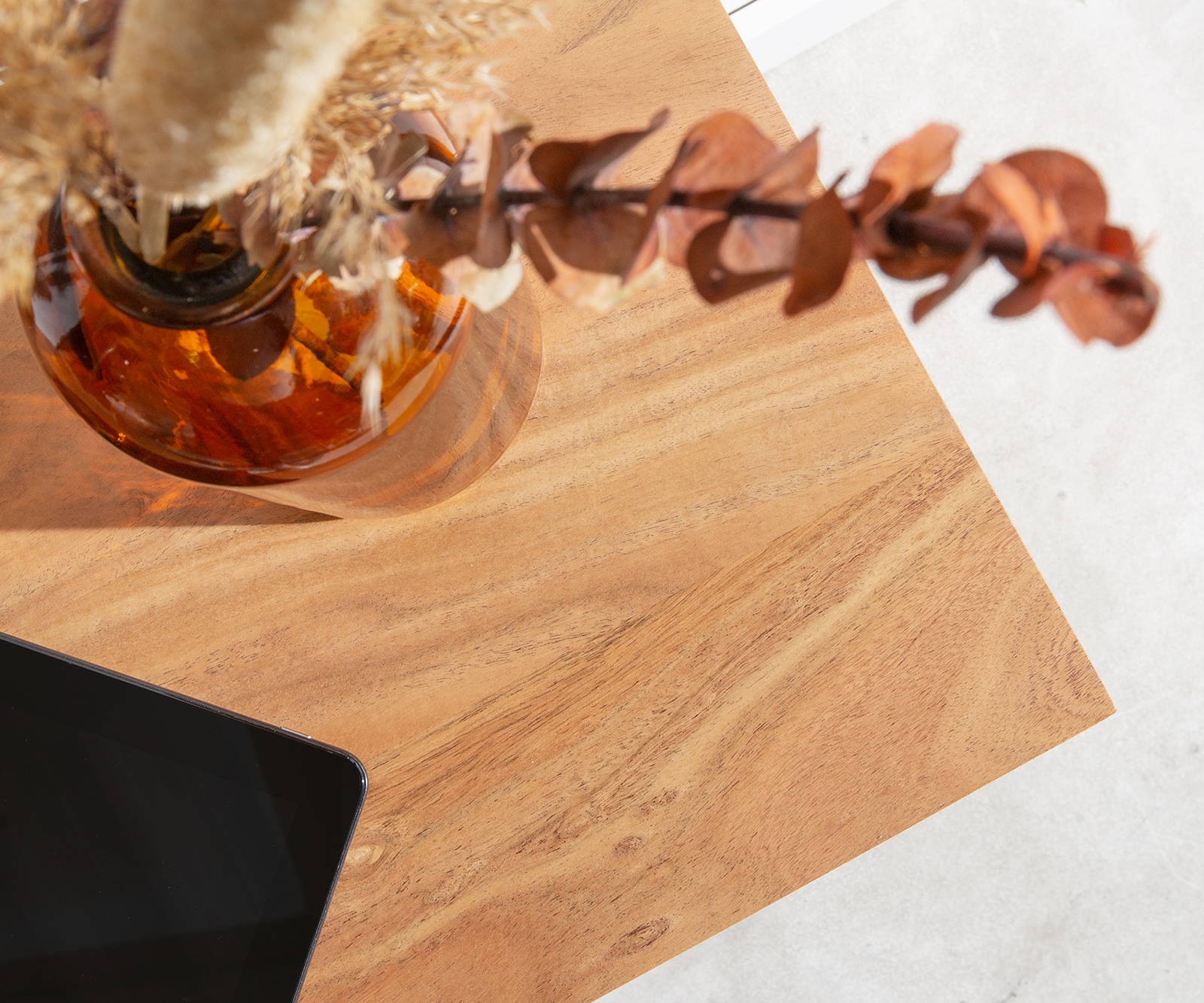 Lowboard Stonegrace 240 cm Akazie Natur 2 Fächer 4 Schubladen Steinfurnier V-Fuß 6