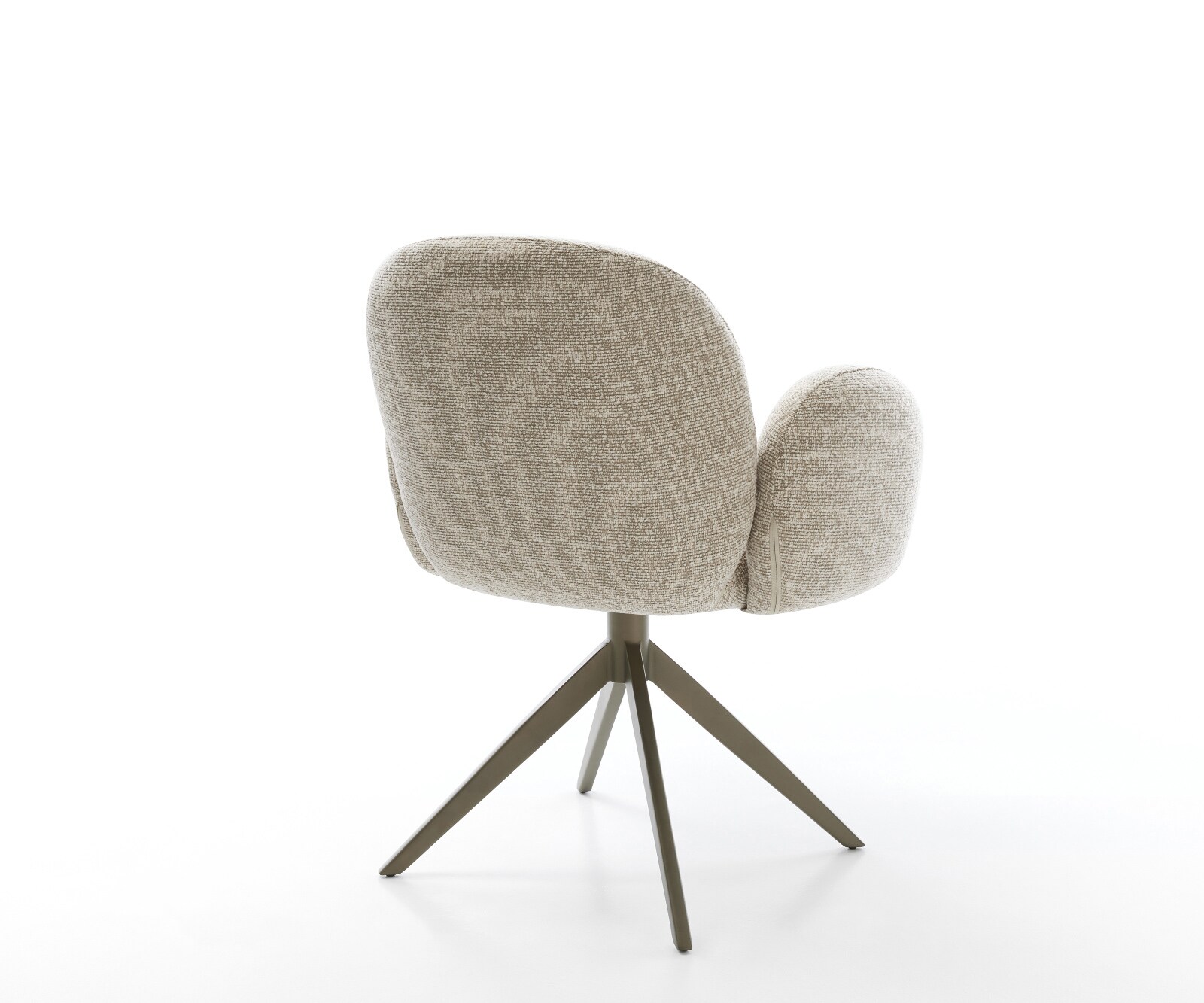 Drehstuhl Nube-Flex mit Armlehnen Webstoff Soft Beige Kreuzgestell breit Effektfinish Titan 360° drehbar Wippfunktion Taschenfederkern 4