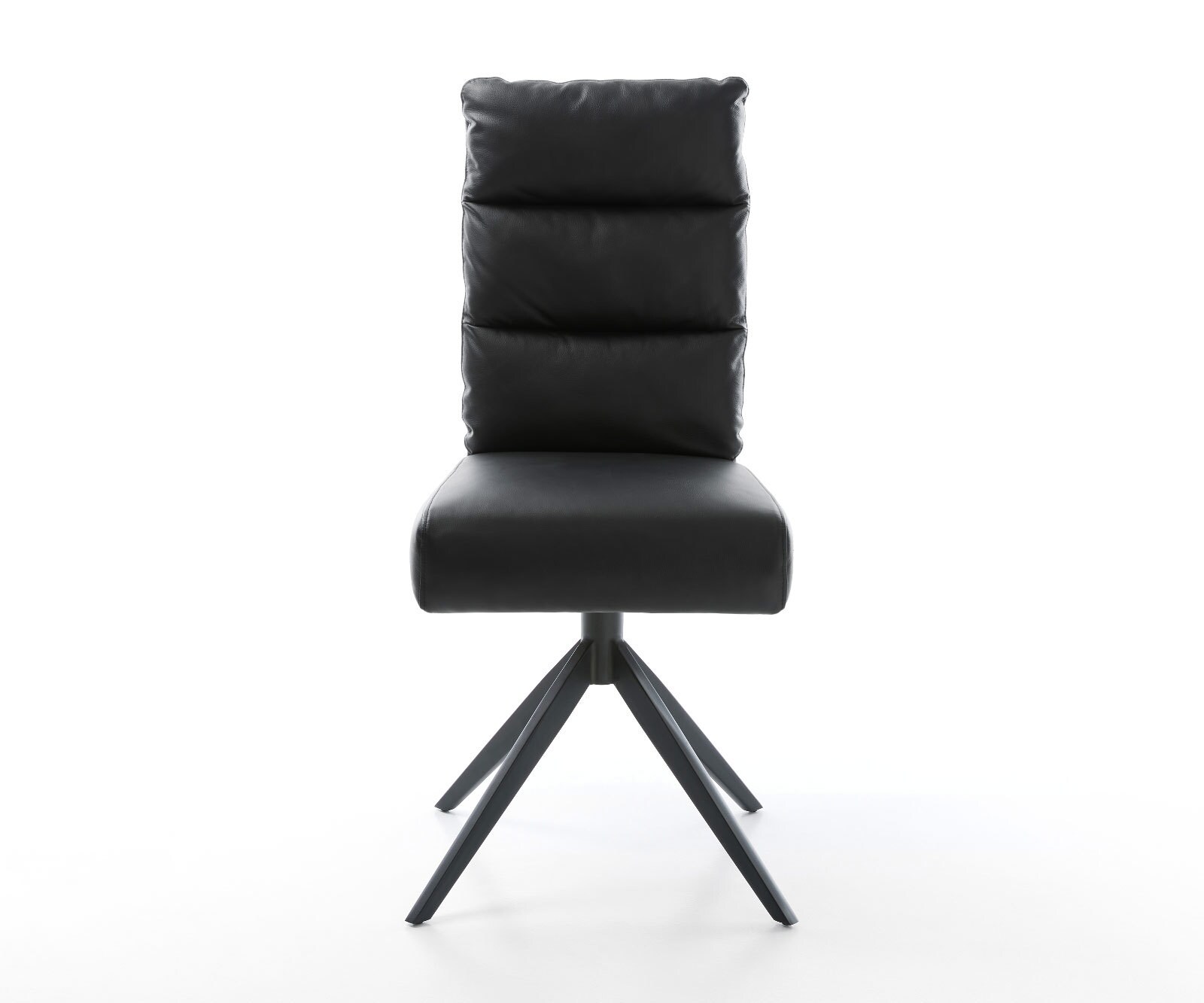 Chaise-pivotante Pela-Flex cuir de vache noir pied croisé large noir pivotement sur 360° fonction bascule ressorts ensachés 1