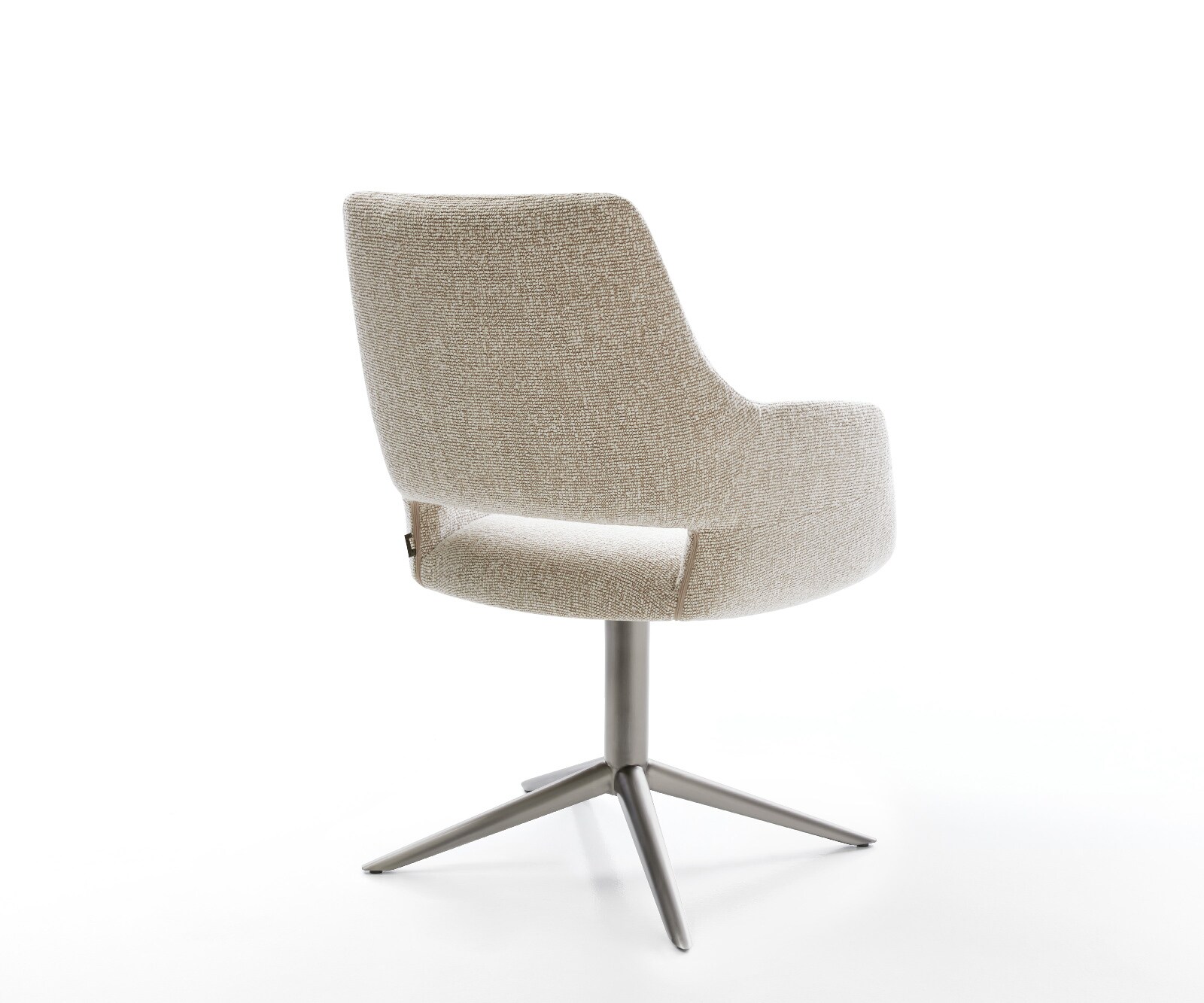 Chaise-pivotante Yago-Flex avec accoudoirs tissu tissé doux beige pied de chaise 4 branches grafiete pivotement sur 360° fonction bascule resorts ensachés 5