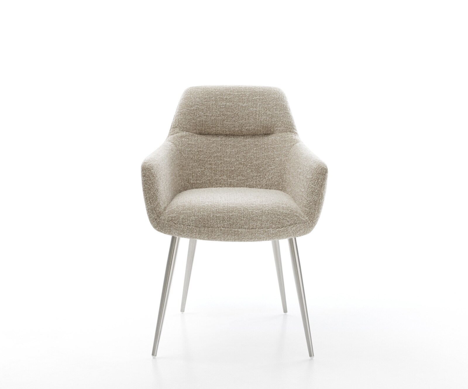 Esszimmerstuhl Pejo-Flex Webstoff Soft Beige 4-Fuß konisch Edelstahl Taschenfederkern 2