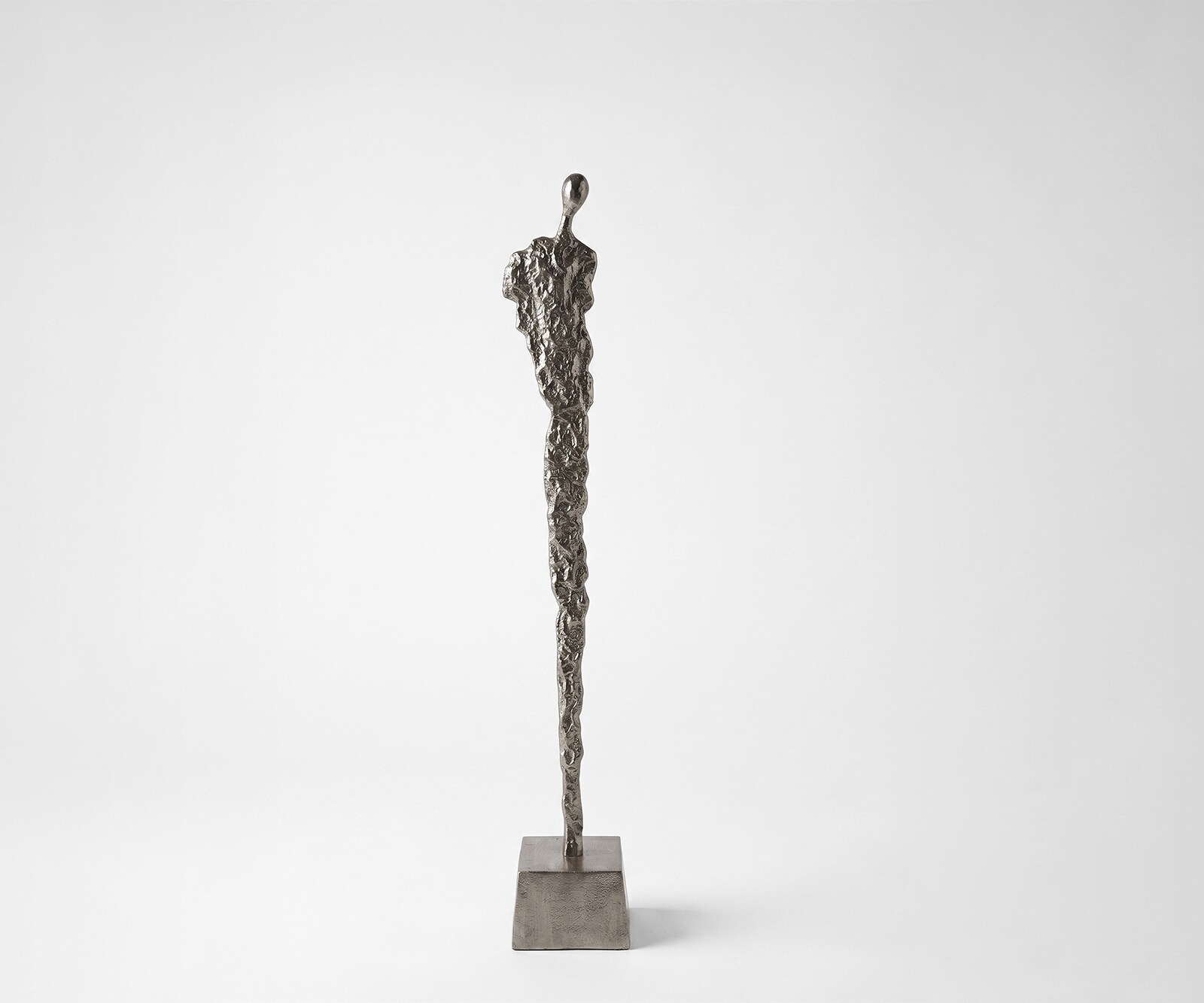 Figurine Aureon l14 x P14 x H91 cm Aluminium Platin Faite main
