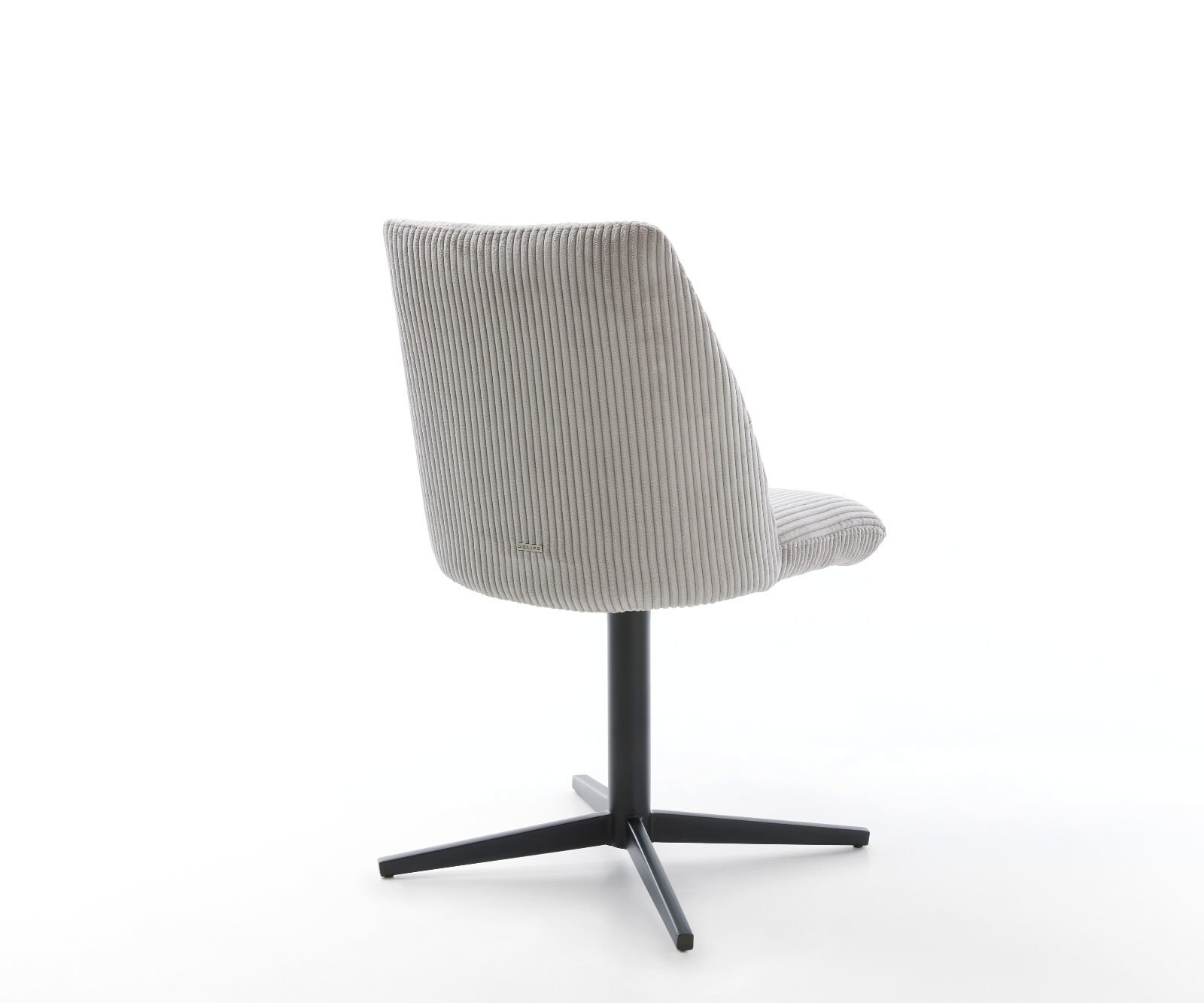 Chaise-pivotante Elso-Flex côtelé gris argenté pied de chaise 4 branches noir pivotement sur 360° ressorts ensachés 5