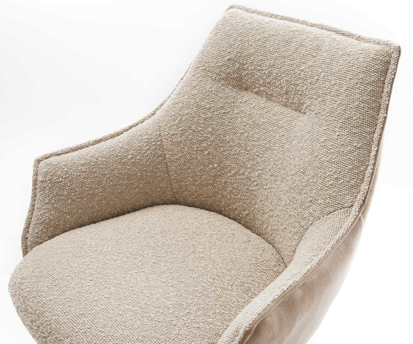Barstuhl Alja-Flex Materialmix Mikrofaser Schlamm / Bouclé Schlamm Kufengestell Metall Schwarz Taschenfederkern 5