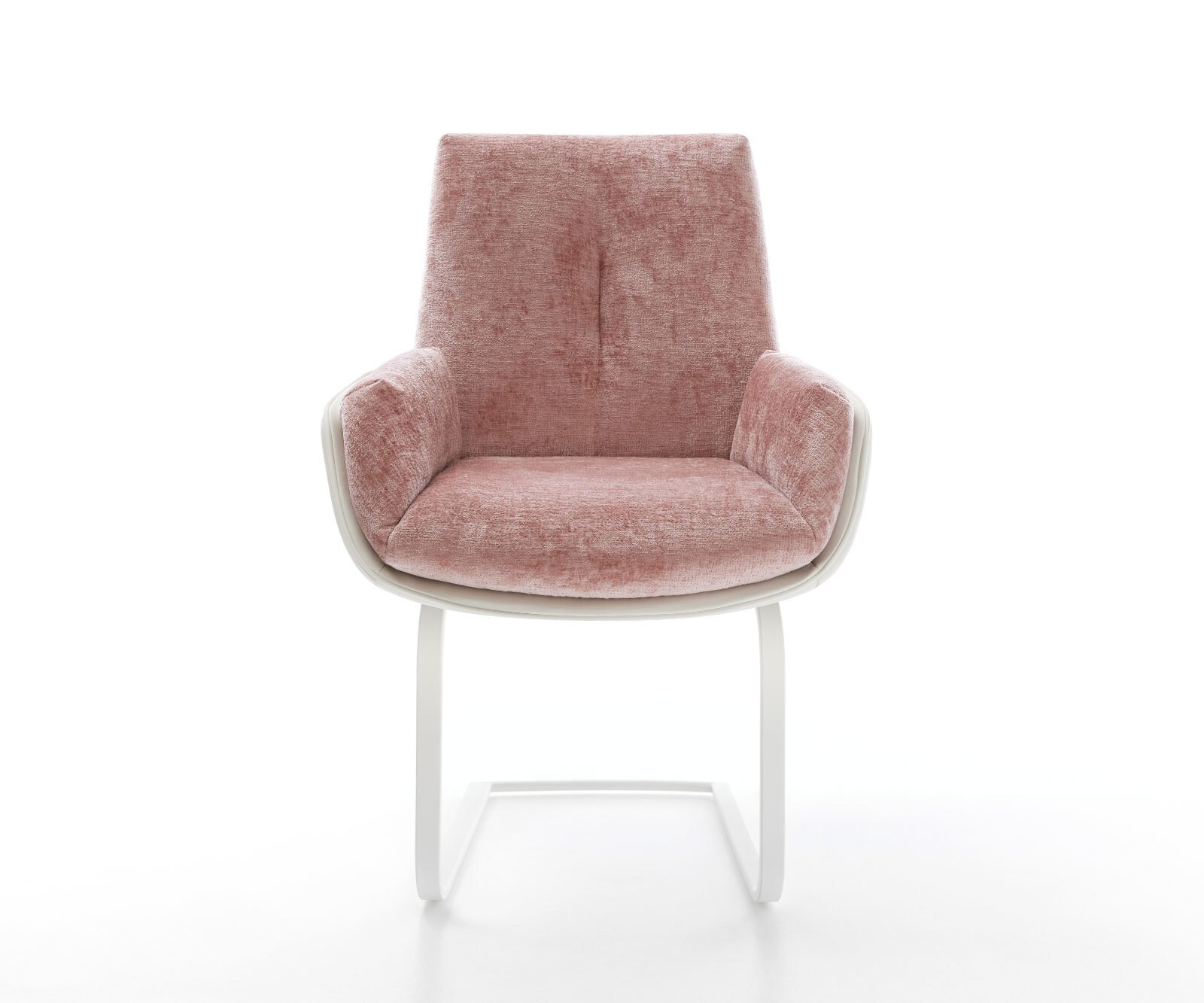 Freischwinger Clea-Flex Materialmix Echtleder Weiß-Rosé Freischwinger flach Weiß 1
