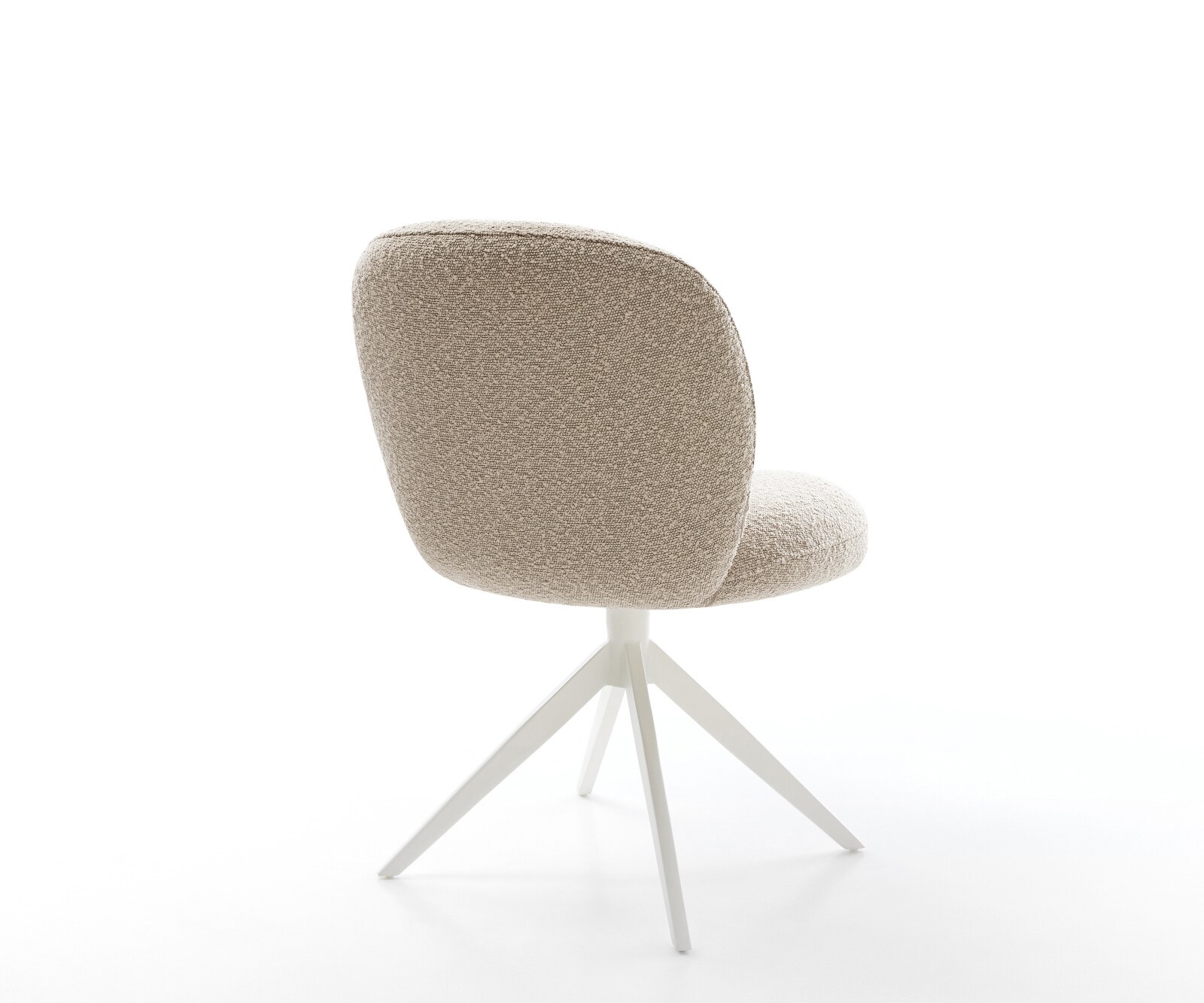 Chaise-pivotante Nube-Flex bouclé boue pied croisé large blanc pivotement sur 360° fonction bascule ressorts ensachés 4