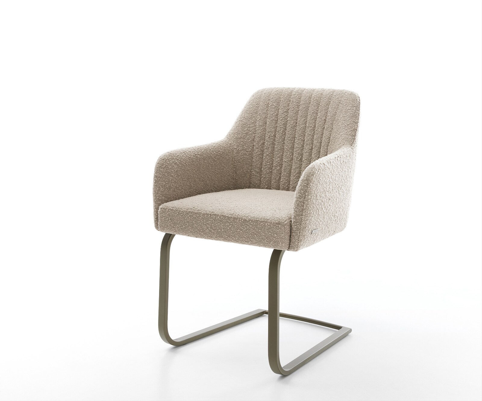 Freischwinger Greg-Flex Bouclé Schlamm Freischwinger flach Effektfinish Titan Taschenfederkern