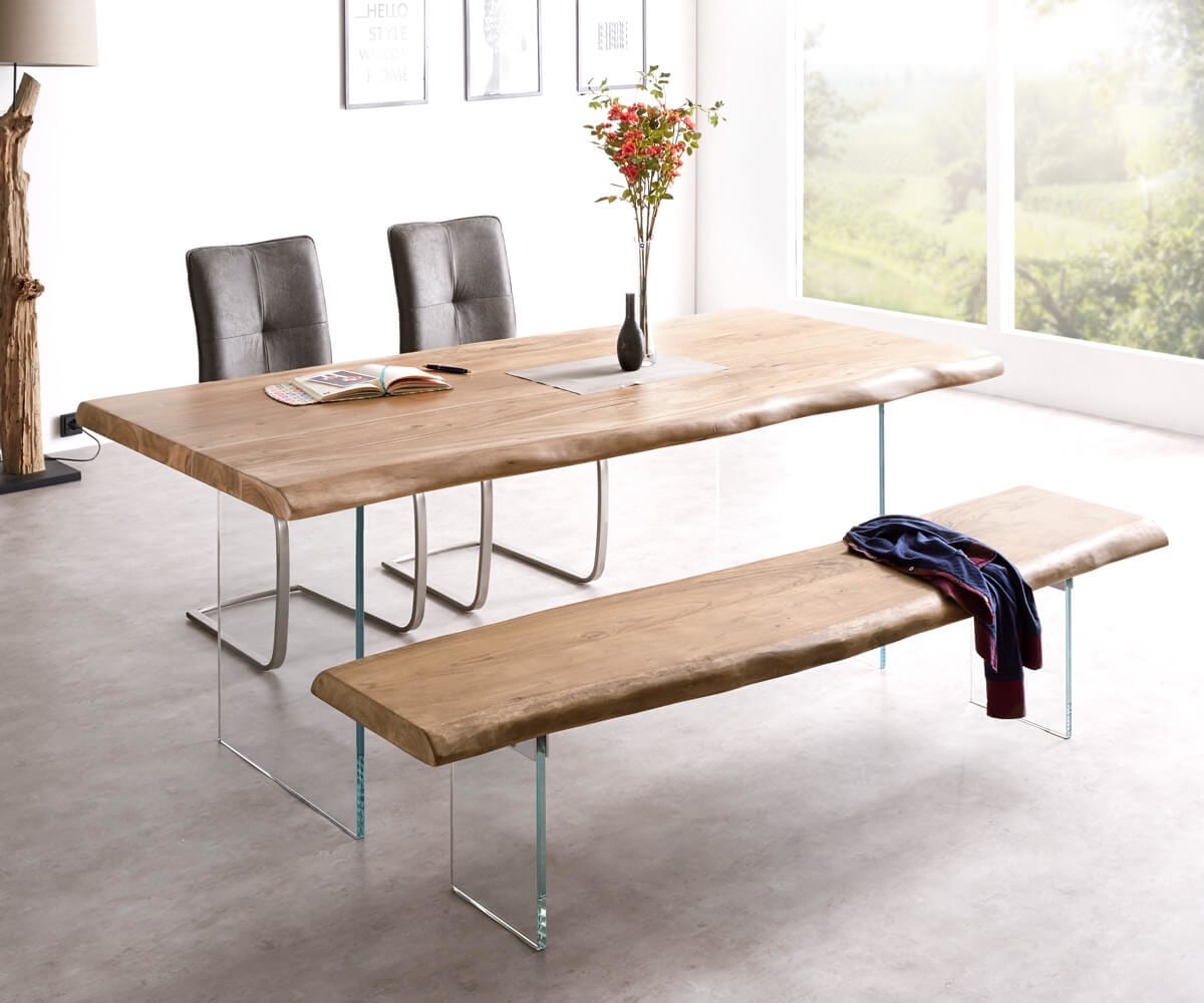 Plateau-de-table-à-manger Edge 200x100cm XL acacia nature Live-Edge 4