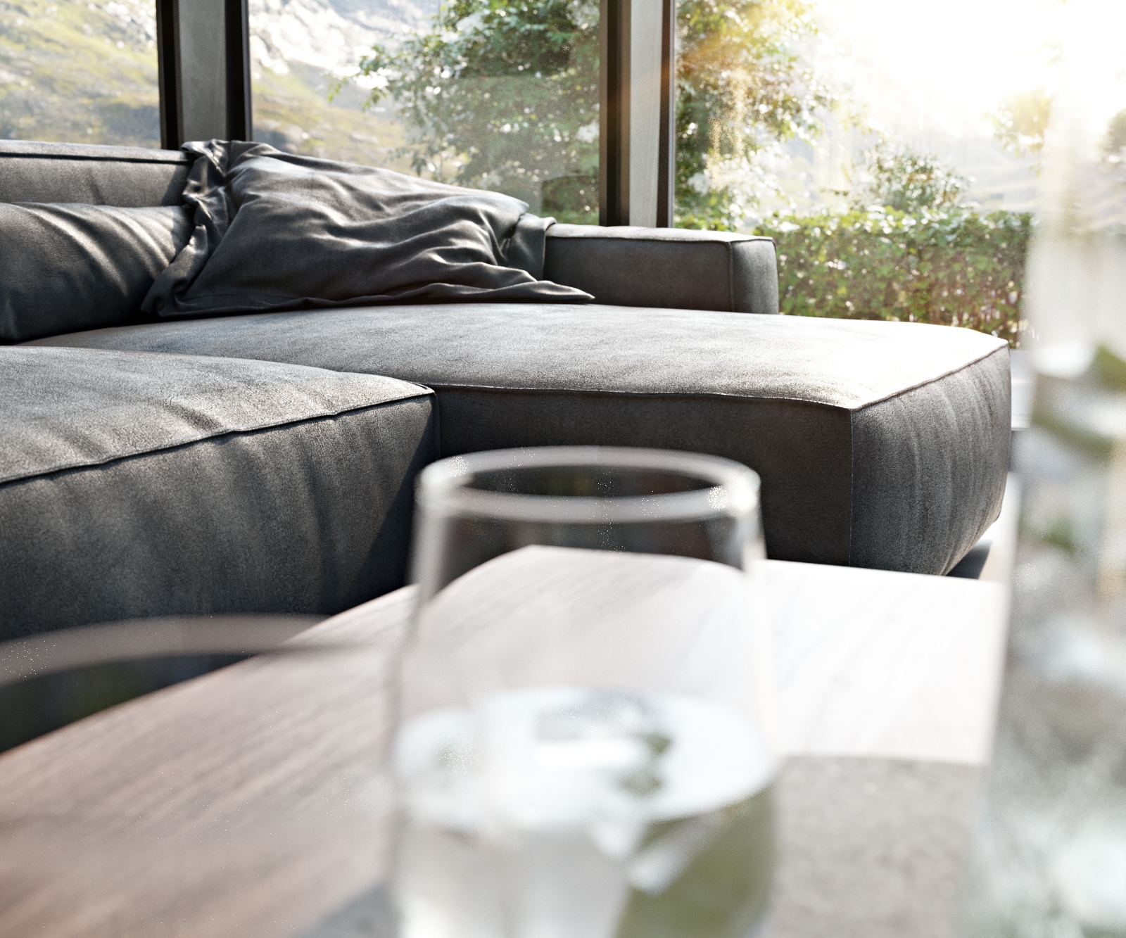 Ecksofa Sirpio XL 370x170 cm Lederimitat Vintage Anthrazit 4 Ecksofa Sirpio XL 370x170 cm Lederimitat Vintage Anthrazit 4