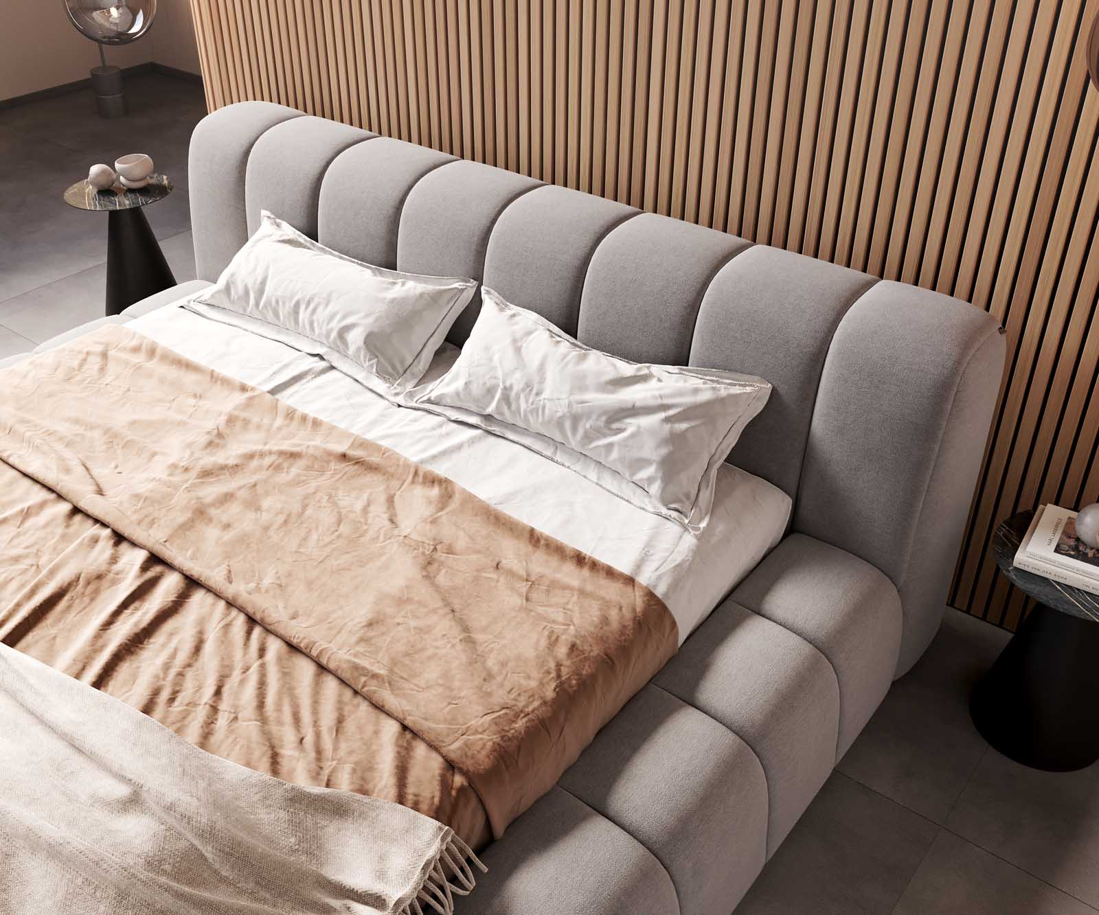 Polsterbettgestell Cutio 180x200 cm Mikrofaser Grau 4 Polsterbettgestell Cutio 180x200 cm Mikrofaser Grau 4