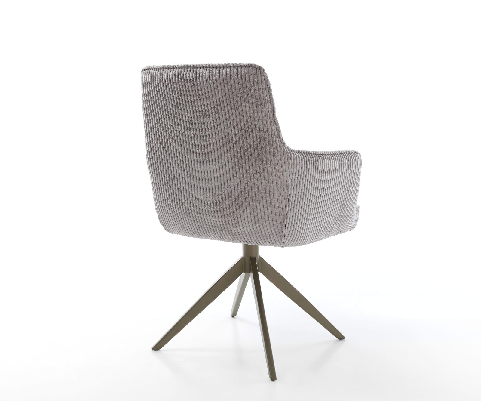 Drehstuhl Heira-Flex mit Armlehnen Cord Silbergrau Kreuzgestell breit Effektfinish Titan 360° drehbar Wippfunktion Taschenfederkern 4