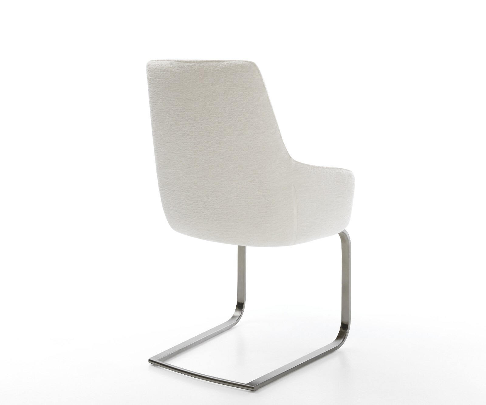 Cantilever Zelia-Flex avec accoudoirs bouclé doux beige pied cantilever plat grafiete ressorts ensachés 5