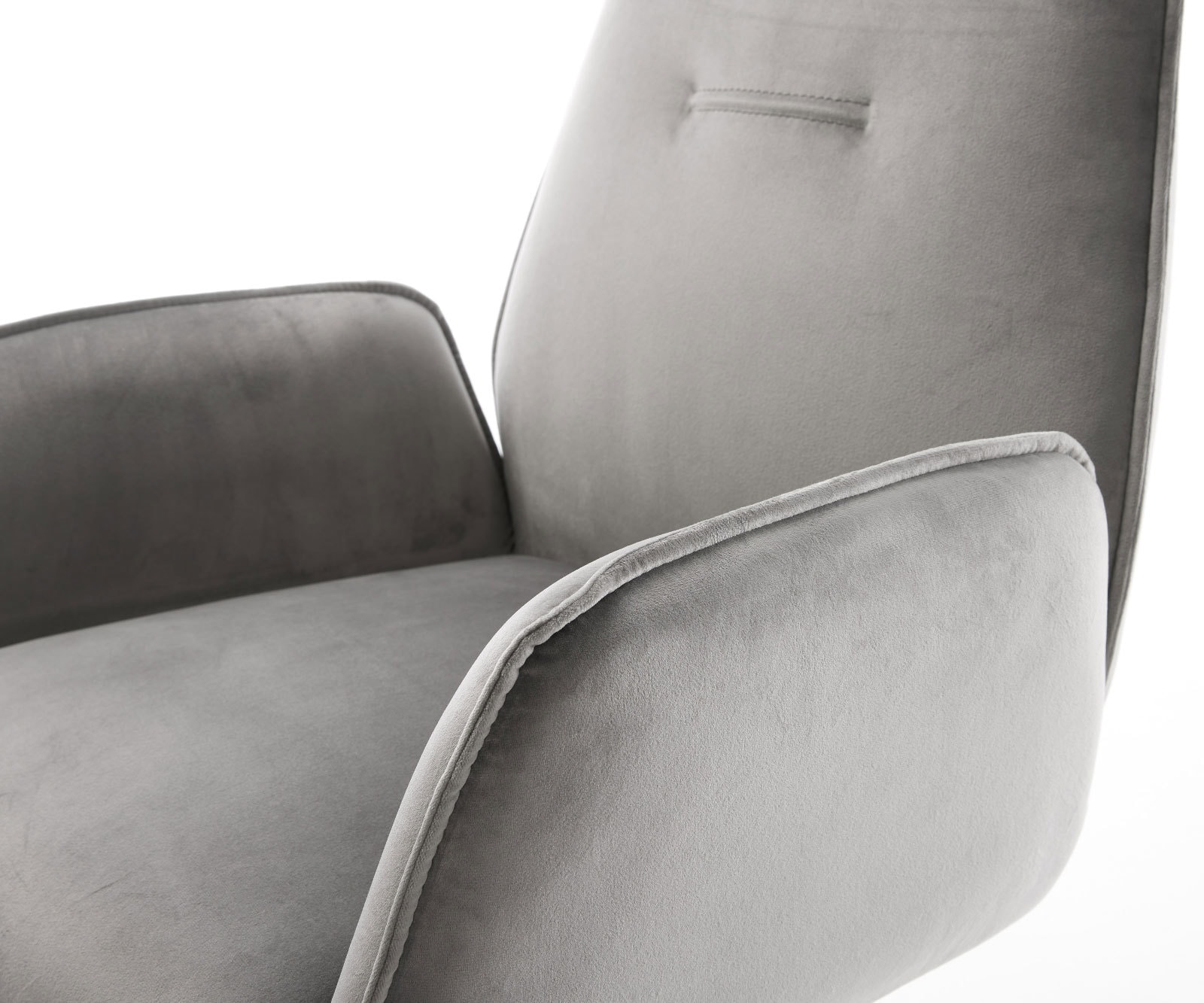 Esszimmerstuhl Zoa-Flex Samt Grau Kreuzgestell konisch Edelstahl Taschenfederkern 4 Esszimmerstuhl Zoa-Flex Samt Grau Kreuzgestell konisch Edelstahl Taschenfederkern 4