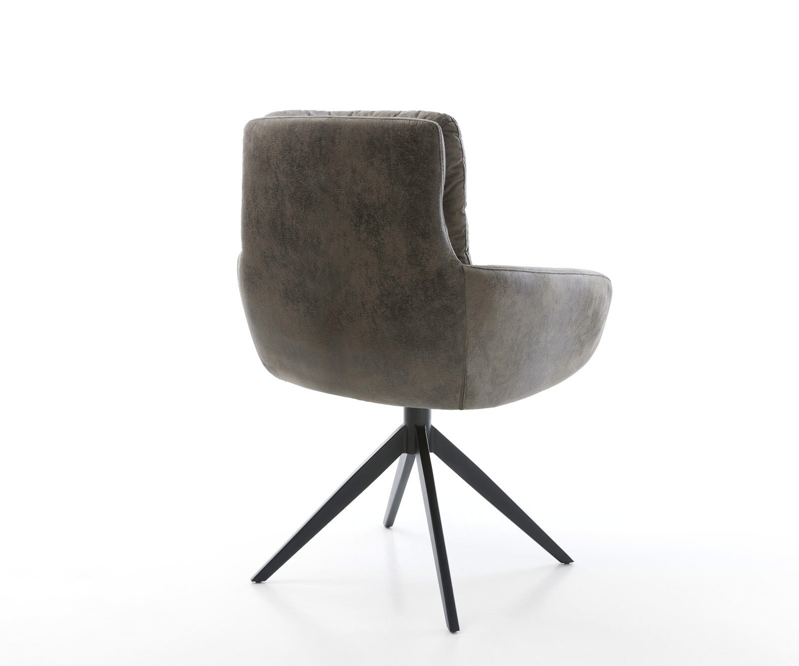 Drehstuhl Abelia-Flex mit Armlehnen Mikrofaser Grau Antik Kreuzgestell breit Schwarz 360° drehbar Wippfunktion 4