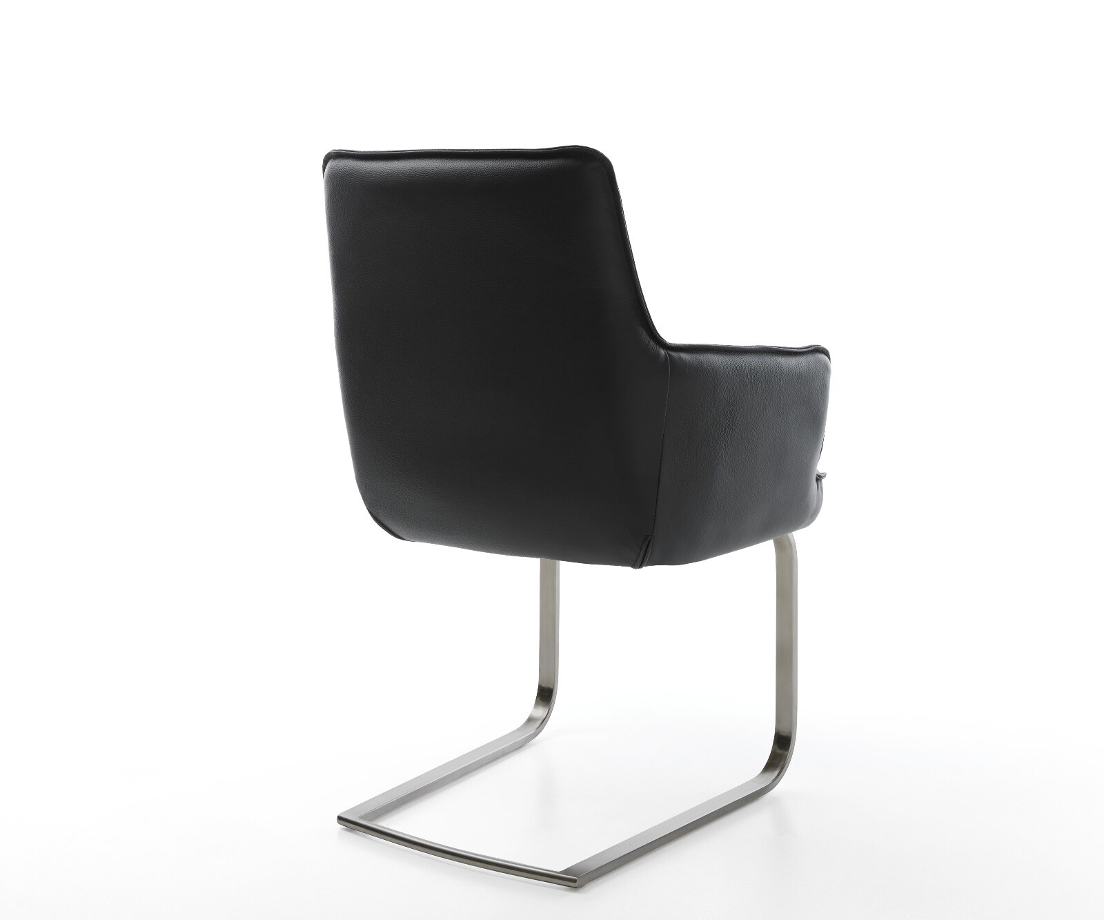 Cantilever Heira-Flex avec accoudoirs cuir de vache noir pied cantilever plat grafiete ressorts ensachés 4
