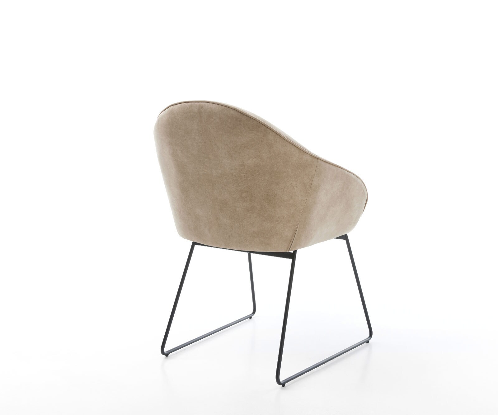 Chaise-de-salle-à-manger Gaio-Flex microvelours beige vintage pied trapèze noir 4