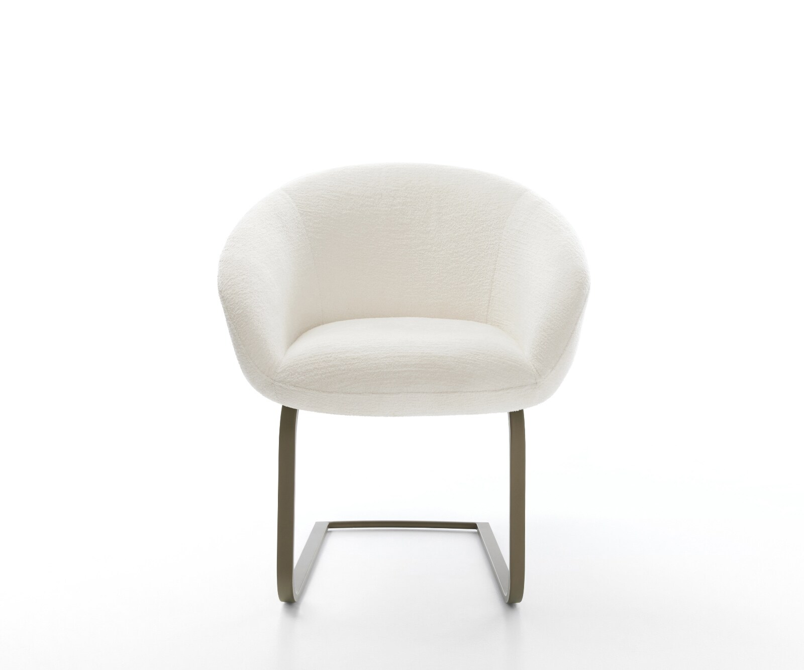 Freischwinger Vinka-Flex mit Armlehnen Bouclé Soft Beige Freischwinger flach Effektfinish Titan Taschenfederkern 2