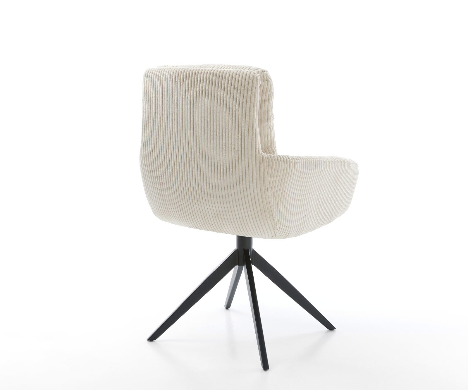 Chaise-pivotante Abelia-Flex côtelé beige pied croisé large noir pivotement sur 360° fonction bascule 4