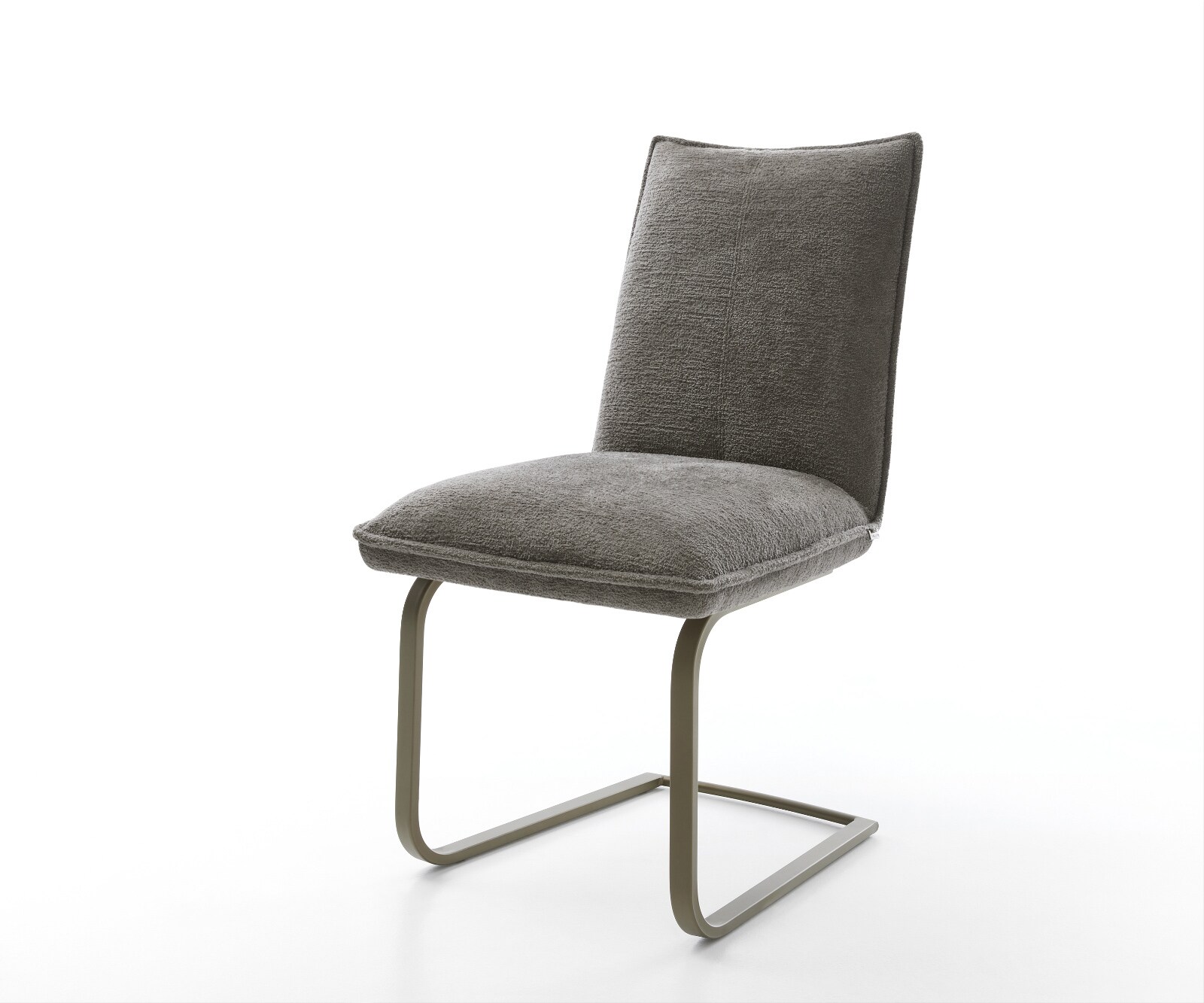 Cantilever Lelio-Flex bouclé doux couleur boue pied cantilever plat aspect titane resorts ensachés 1