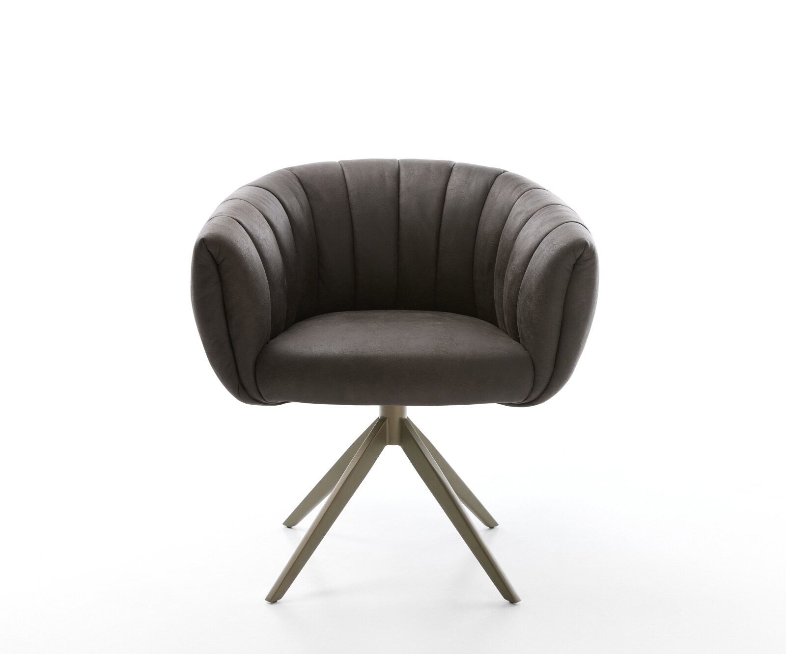 Drehstuhl Jada-Flex Mikrofaser Anthrazit Vintage Kreuzgestell breit Effektfinish Titan 360° drehbar Wippfunktion Taschenfederkern 1