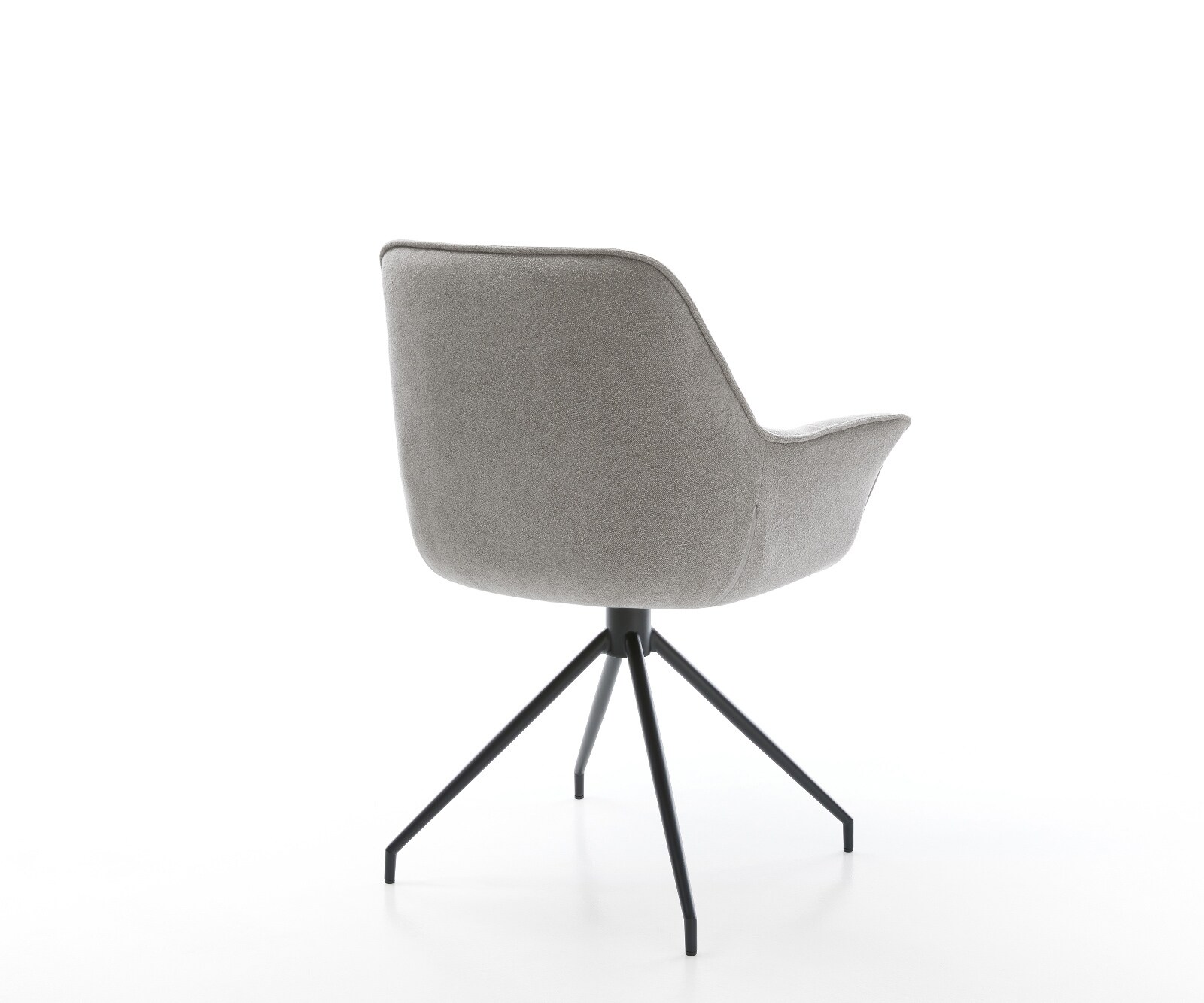 Esszimmerstuhl Kaira-Flex Strukturstoff Soft Grau Kreuzgestell konisch Schwarz 4
