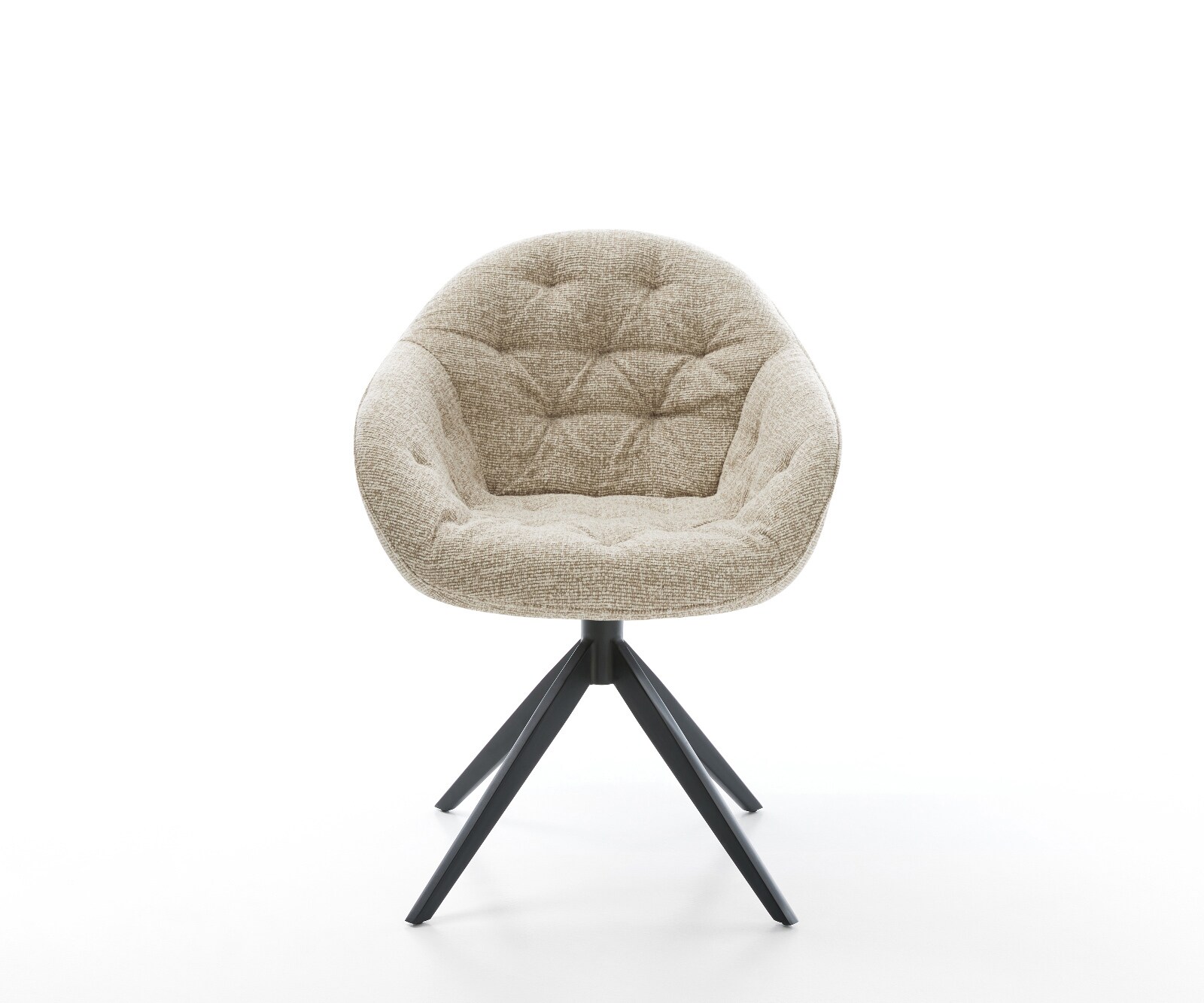 Chaise-pivotante Gaio-Flex tissu tissé doux beige pied croisé large noir pivotement sur 360° fonction bascule 2