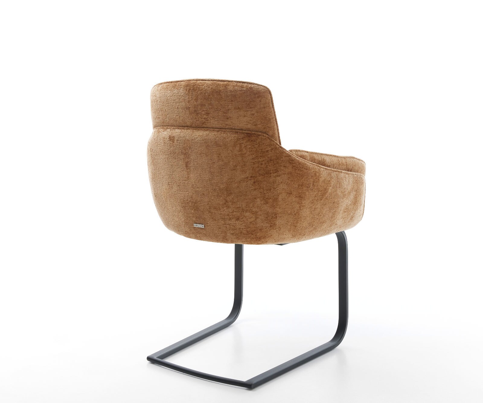 Cantilever Luan-Flex avec accoudoirs chenille rouille pied cantilever plat noir 4