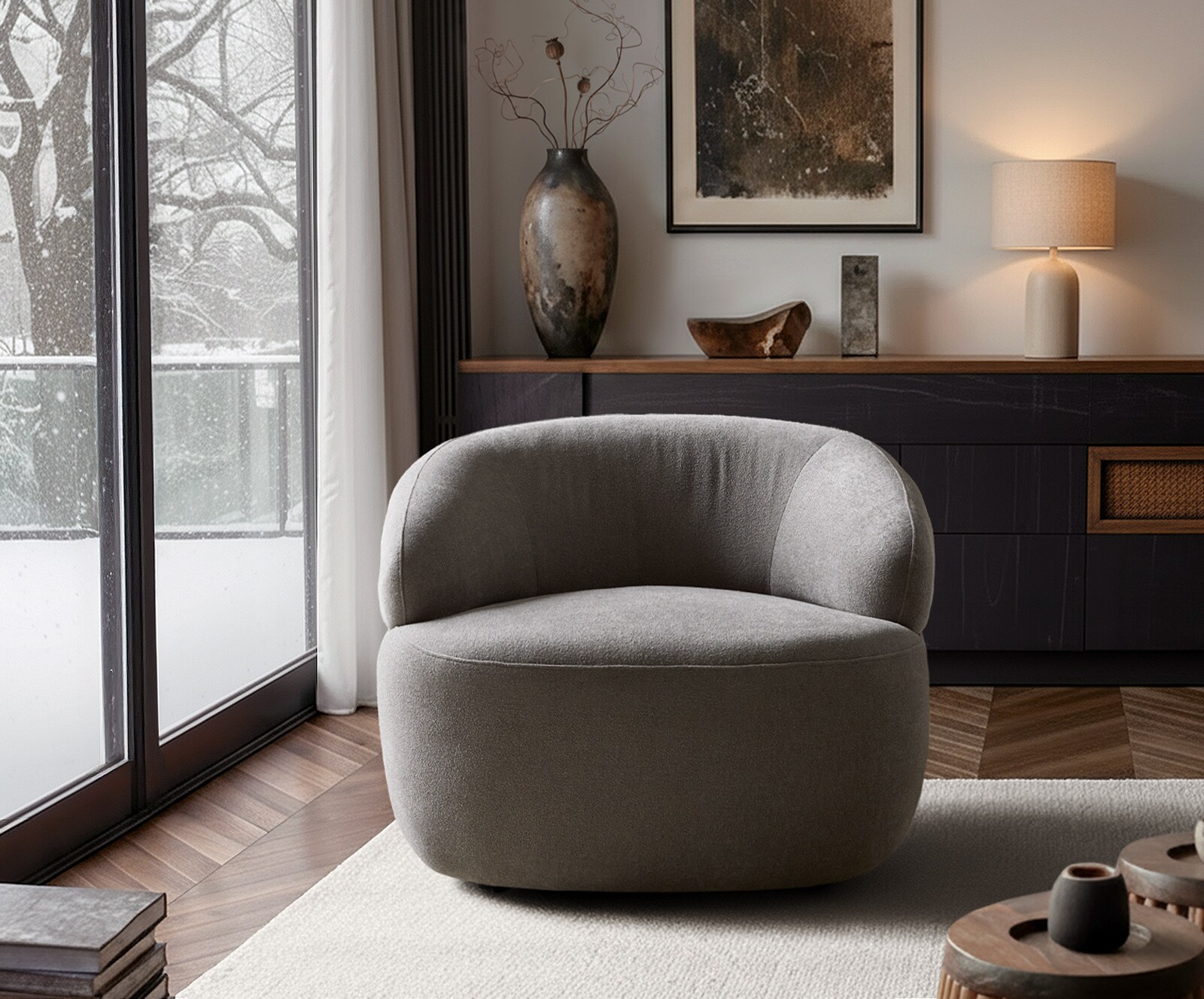 Loungesessel Nova 88x88 cm Strukturstoff Soft Grau 1 Loungesessel Nova 88x88 cm Strukturstoff Soft Grau 1