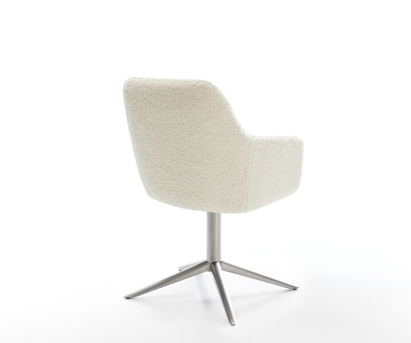 Chaise-pivotante Pejo-Flex tissu teddy beige pied de chaise 4 branches acier inoxydable pivotement sur 360° fonction bascule resorts ensachés 4