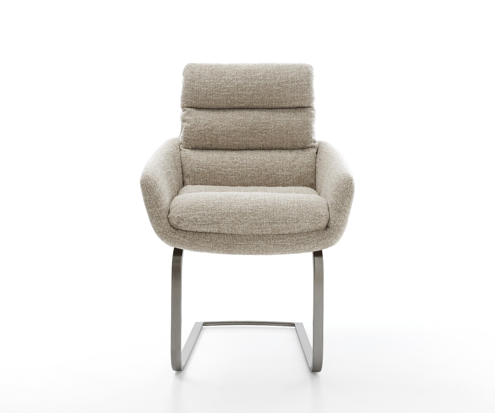 Freischwinger Abelia-Flex mit Armlehnen Webstoff Soft Beige Freischwinger flach Graphit 2