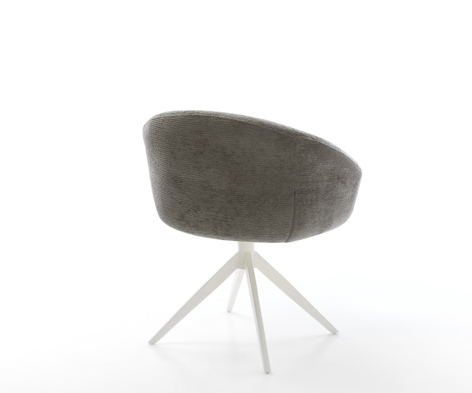 Chaise-pivotante Vinka-Flex avec accoudoirs bouclé doux couleur boue pied croisé large blanc pivotement sur 360° fonction bascule resorts ensachés 4