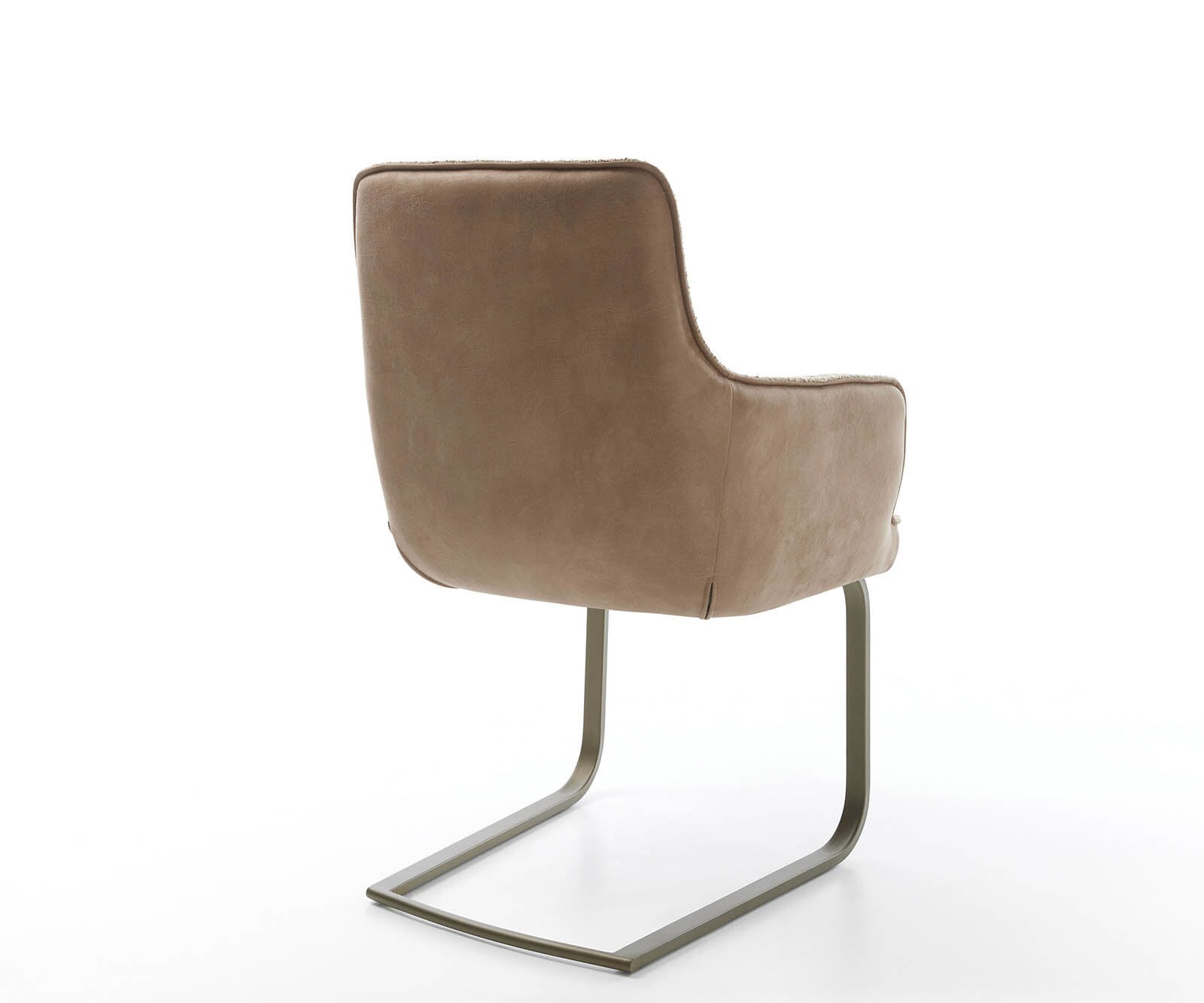 Cantilever Heira-Flex avec accoudoirs tissu mixte couleur boue pied cantilever plat aspect titane ressorts ensachés 5