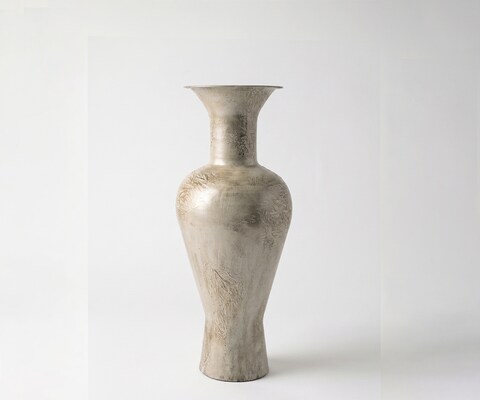 Vase Medora l25 x P25 x H60 cm Métal Ivory Terra Fait main