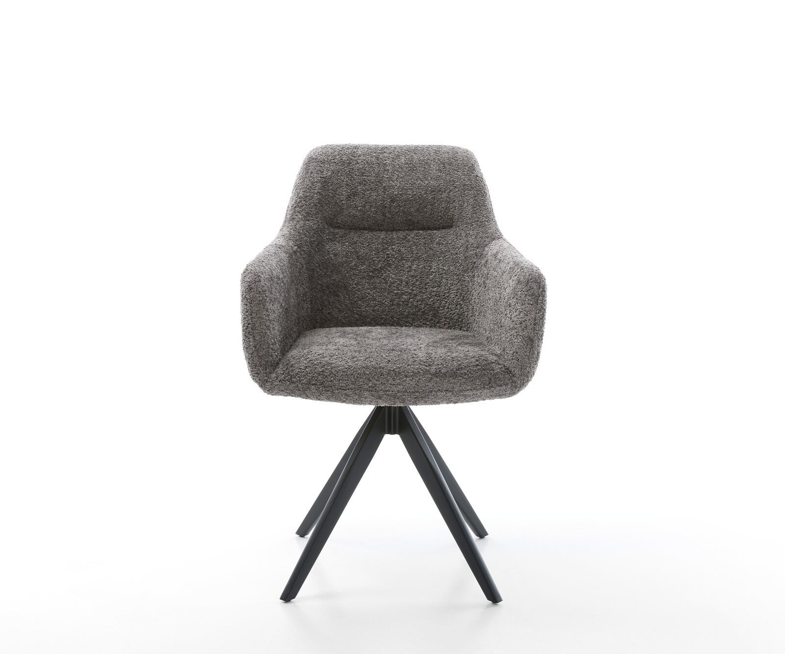 Chaise-de-salle-à-manger Pejo-Flex bouclé gris pied croisé angulaire noir ressorts ensachés 1 Chaise-de-salle-à-manger Pejo-Flex bouclé gris pied croisé angulaire noir ressorts ensachés 1